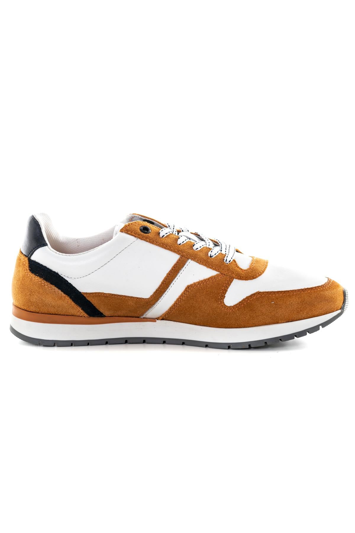 Orange White Navy Textile Sneakers - Image n°2