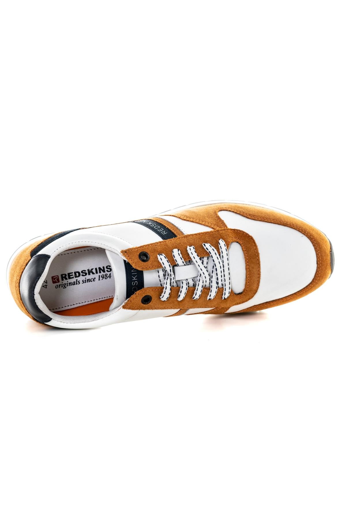 Orange White Navy Textile Sneakers - Image n°3