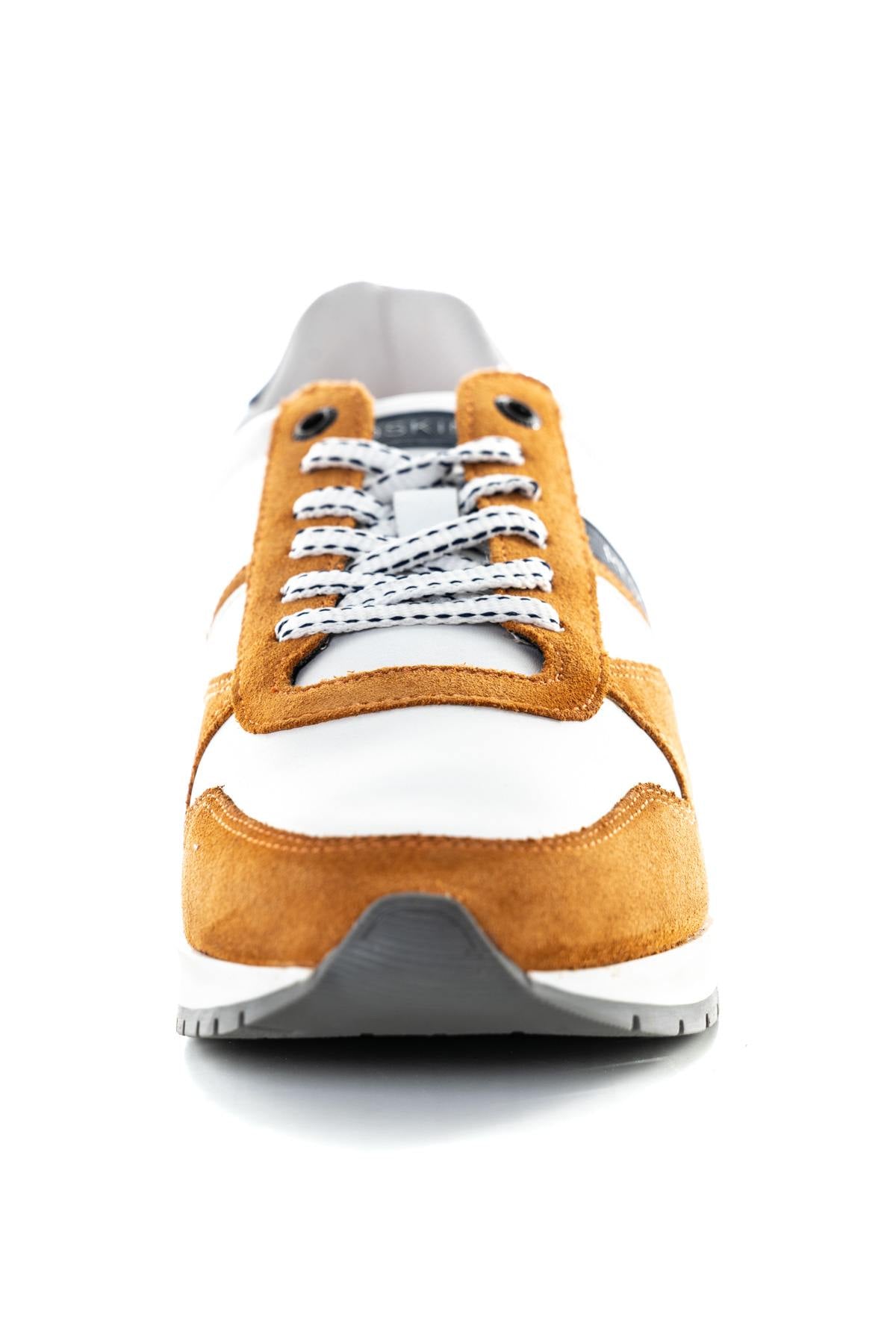 Orange White Navy Textile Sneakers - Image n°5