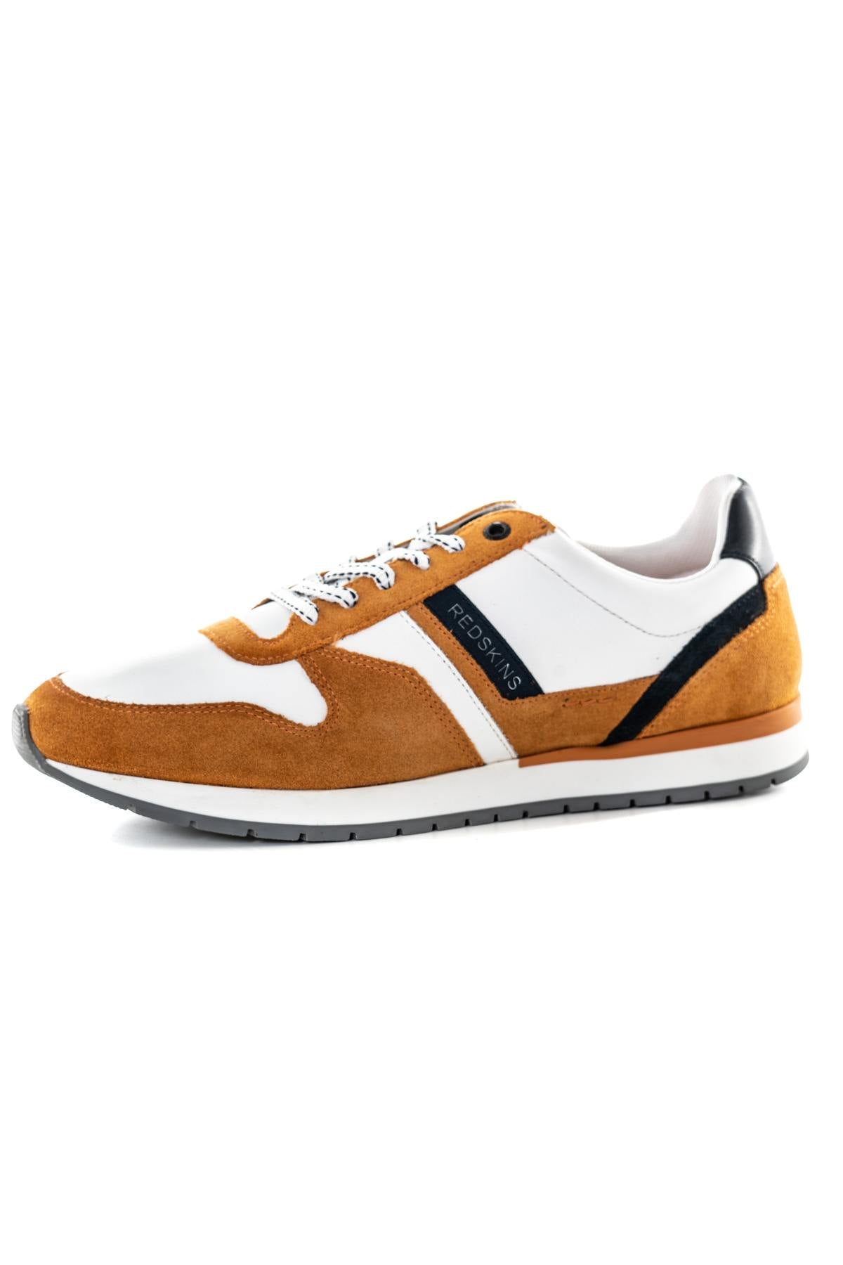 Orange White Navy Textile Sneakers - Image n°7