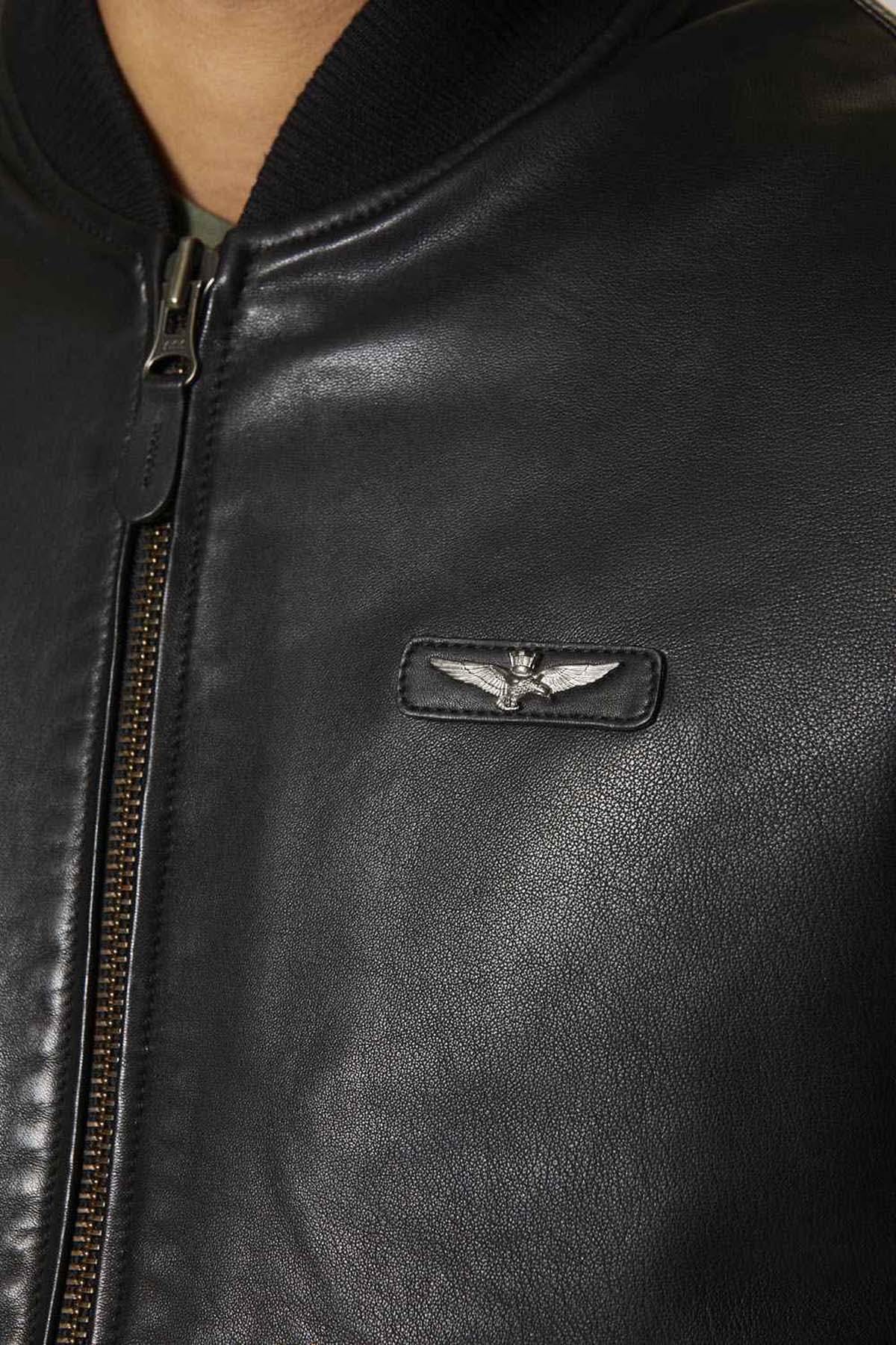 Leather bomber with the Aeronautica Militare eagle - Image n°2