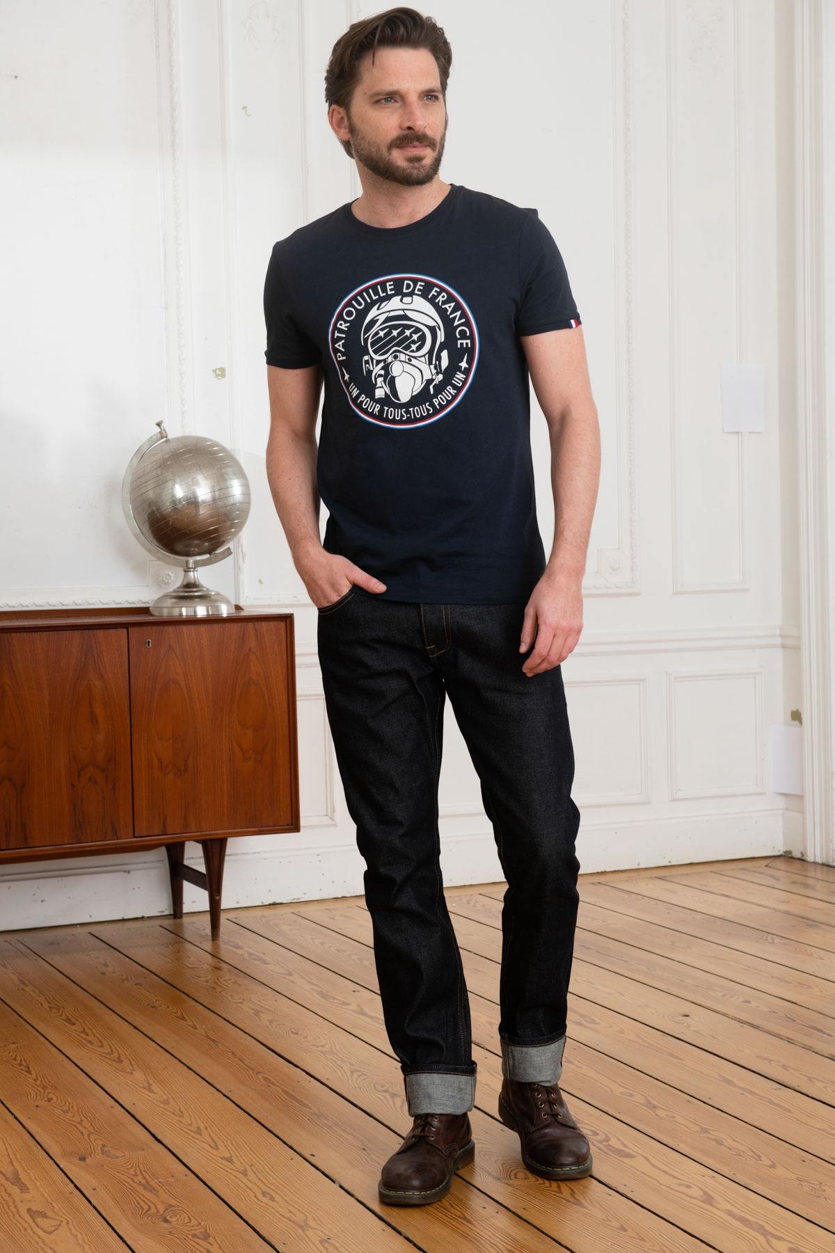 Navy blue round neck t-shirt Patrouille de France - Image n°2