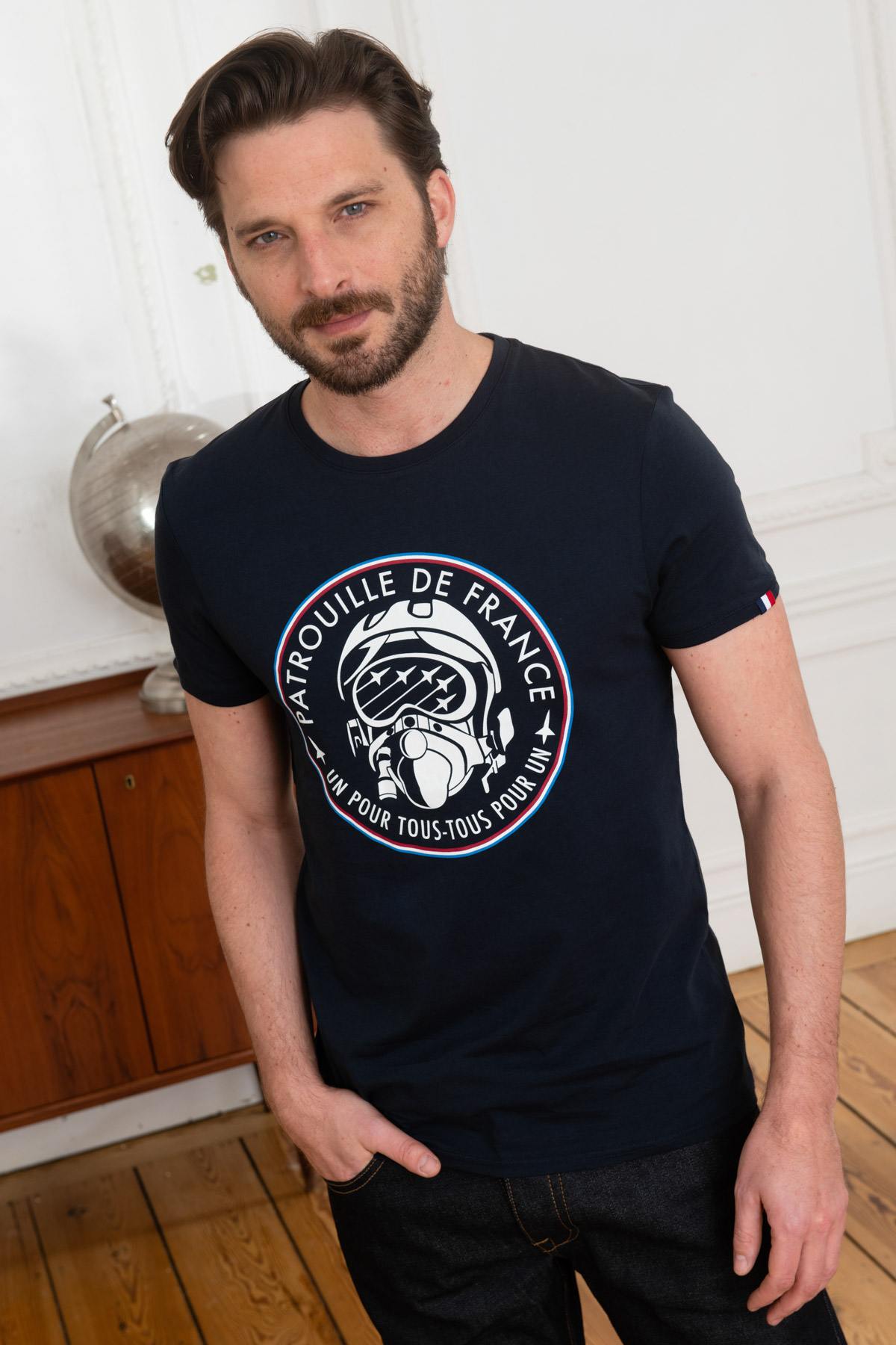 Navy blue round neck t-shirt Patrouille de France - Image n°1