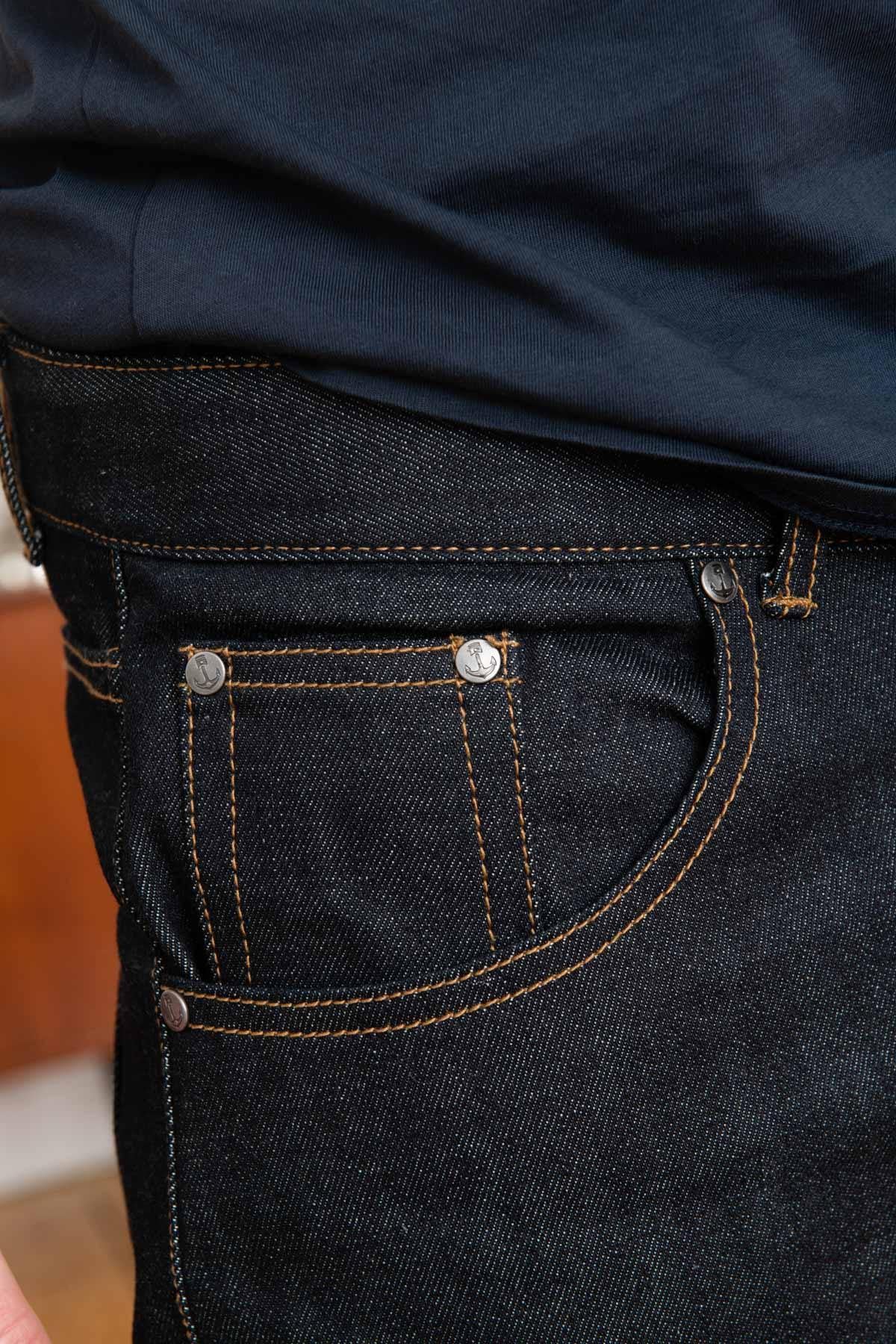 Navy blue denim pants - Image n°4