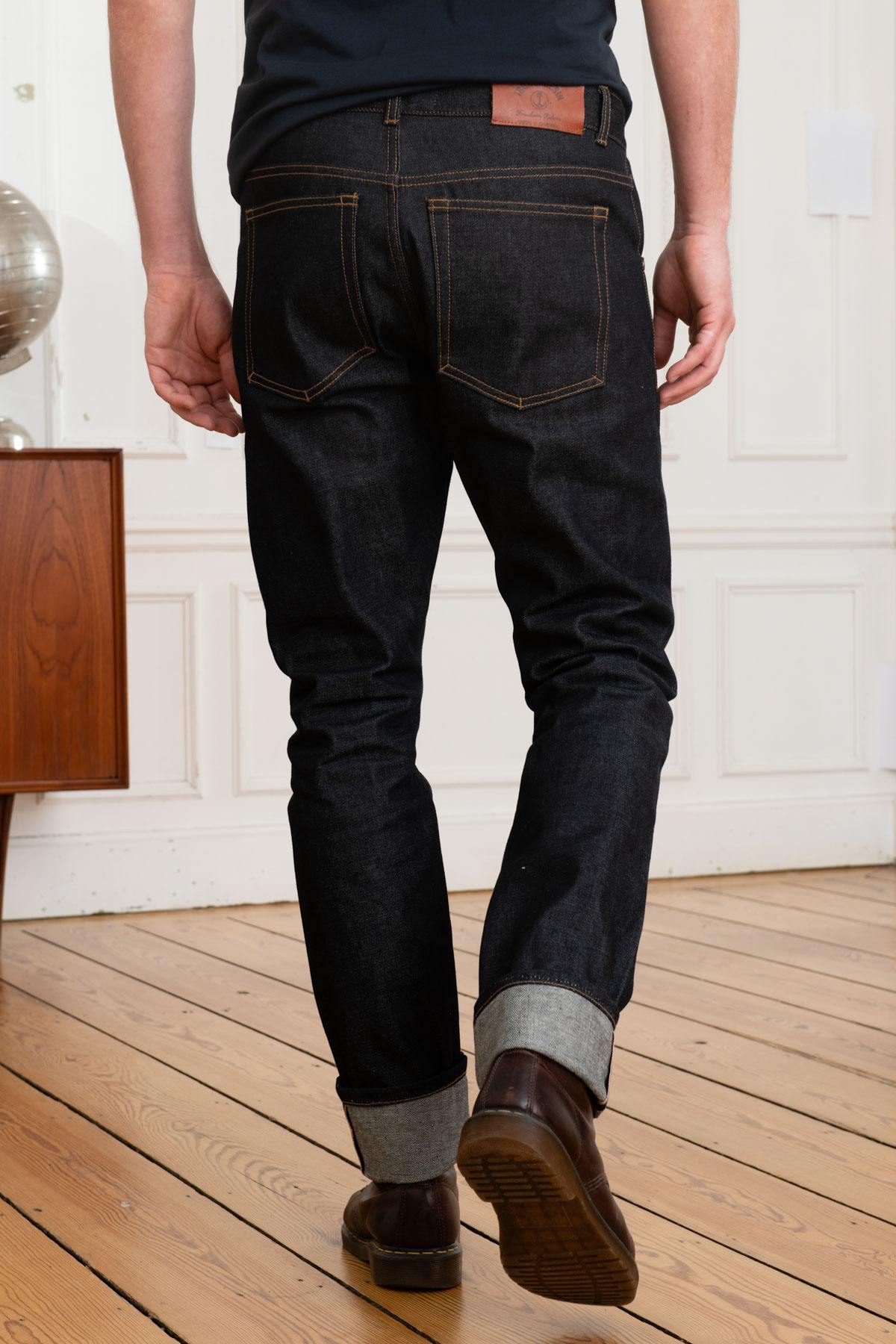 Navy blue denim pants - Image n°3