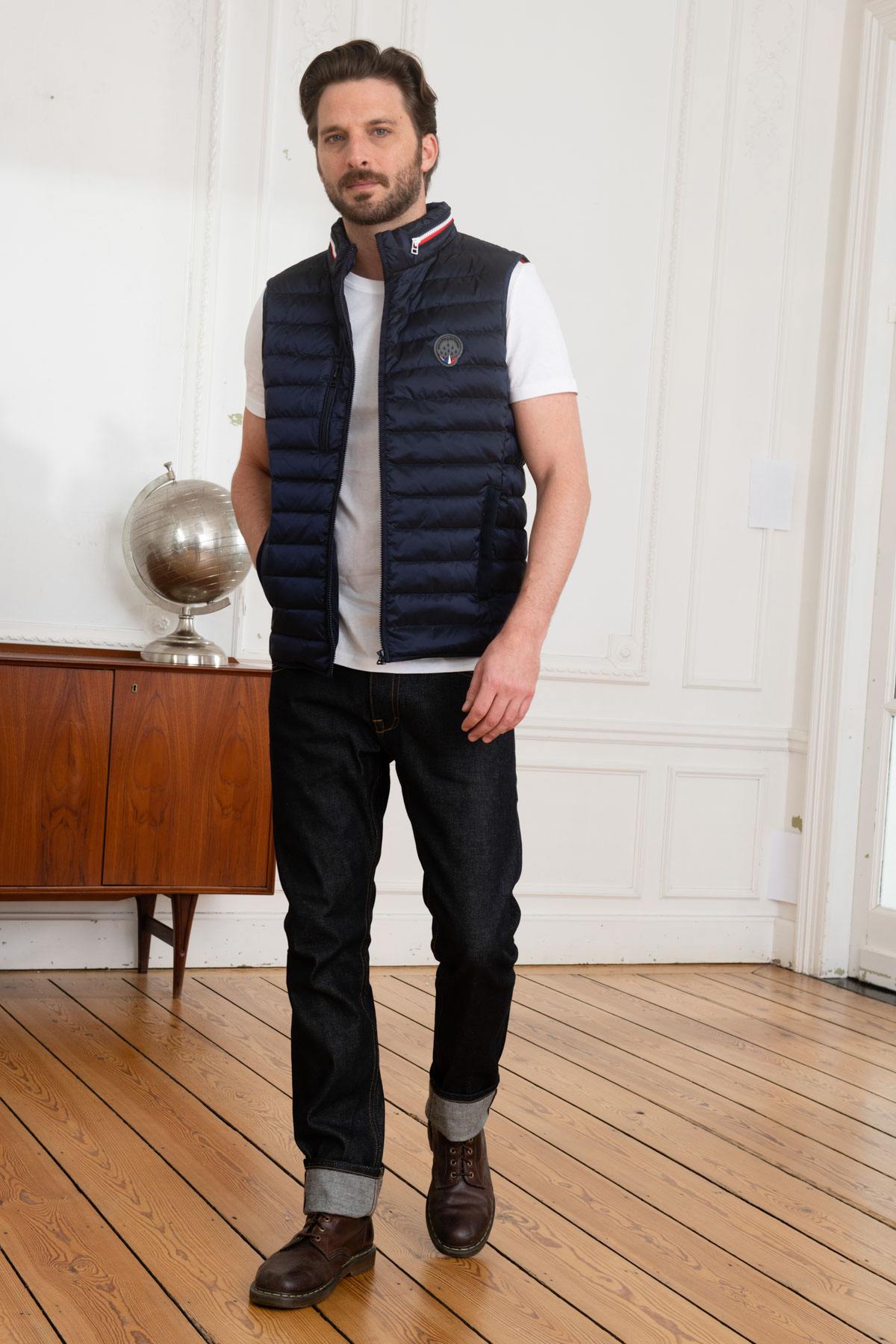 Navy blue sleeveless down jacket Patrouille de France - Image n°2