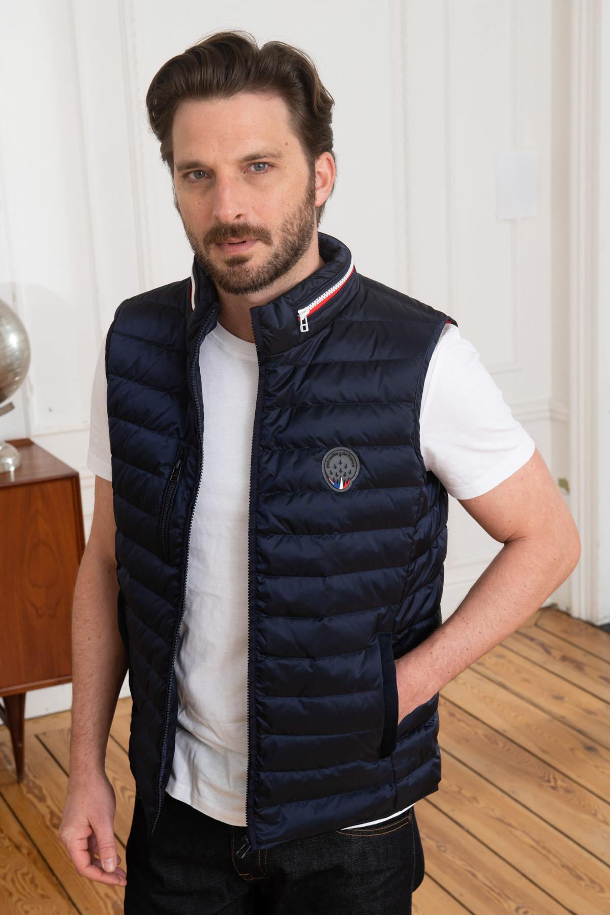 Navy blue sleeveless down jacket Patrouille de France - Image n°1