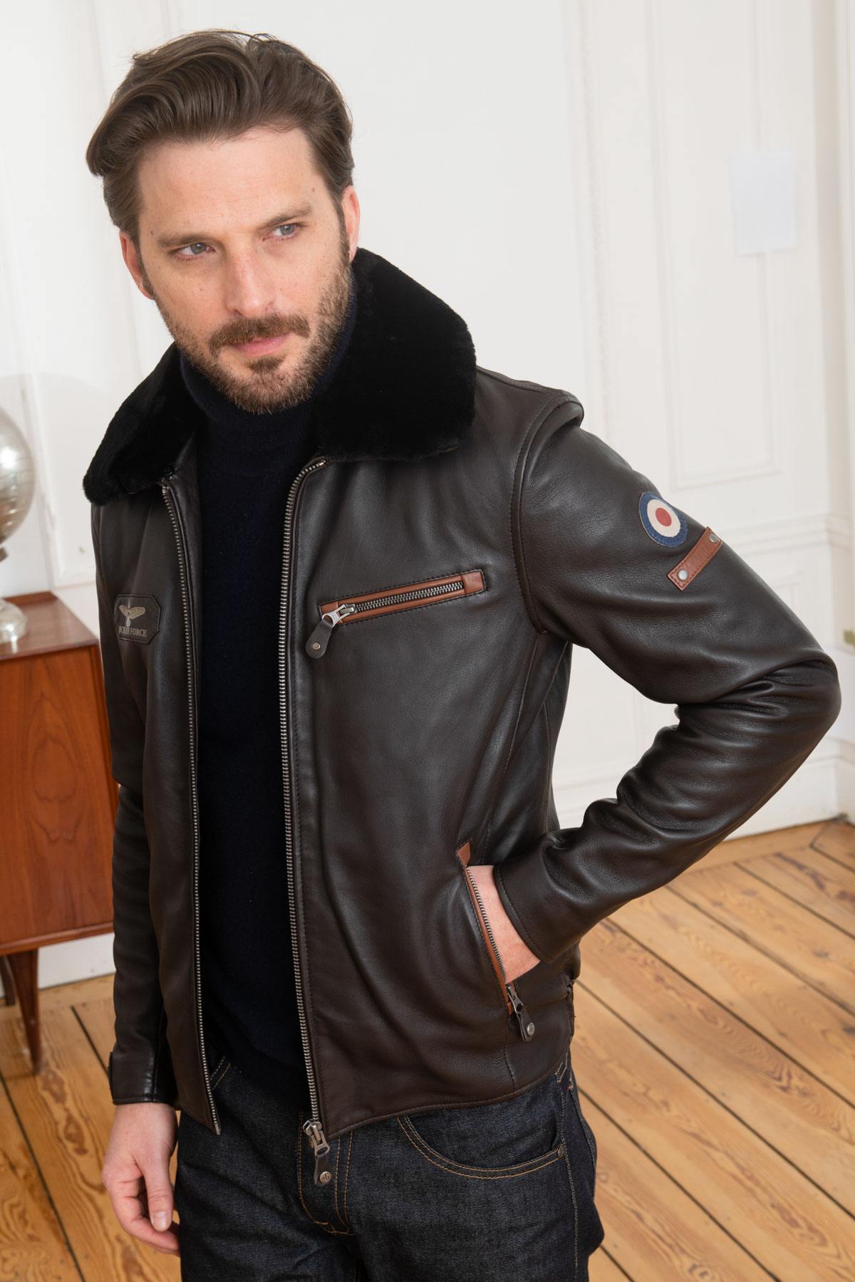 Brown royal air force bomber jacket - Image n°4