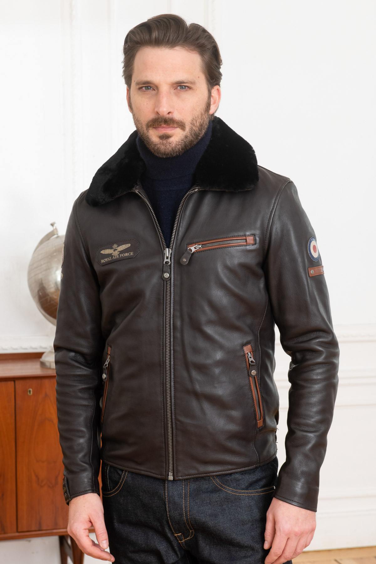 Brown royal air force bomber jacket - Image n°1