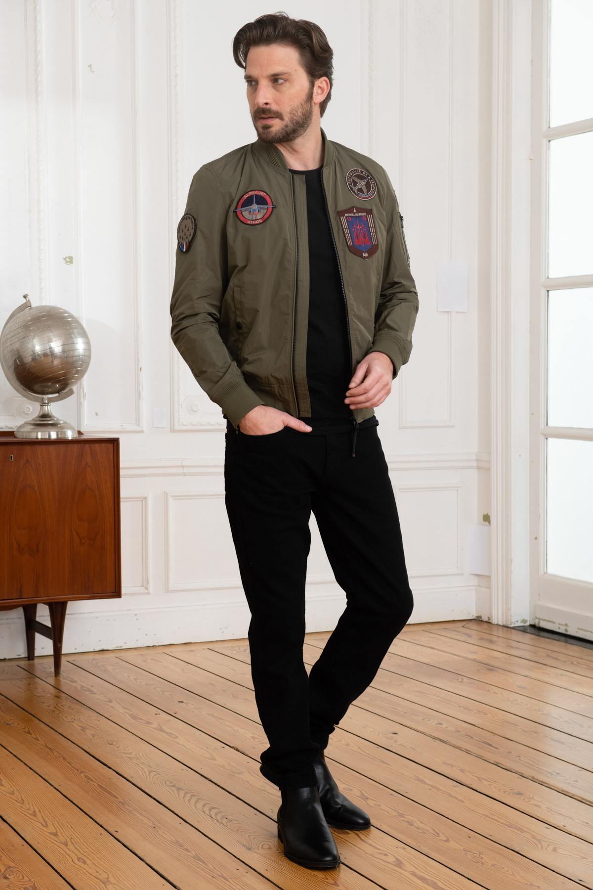 Patrouille de France khaki nylon bomber jacket - Image n°2