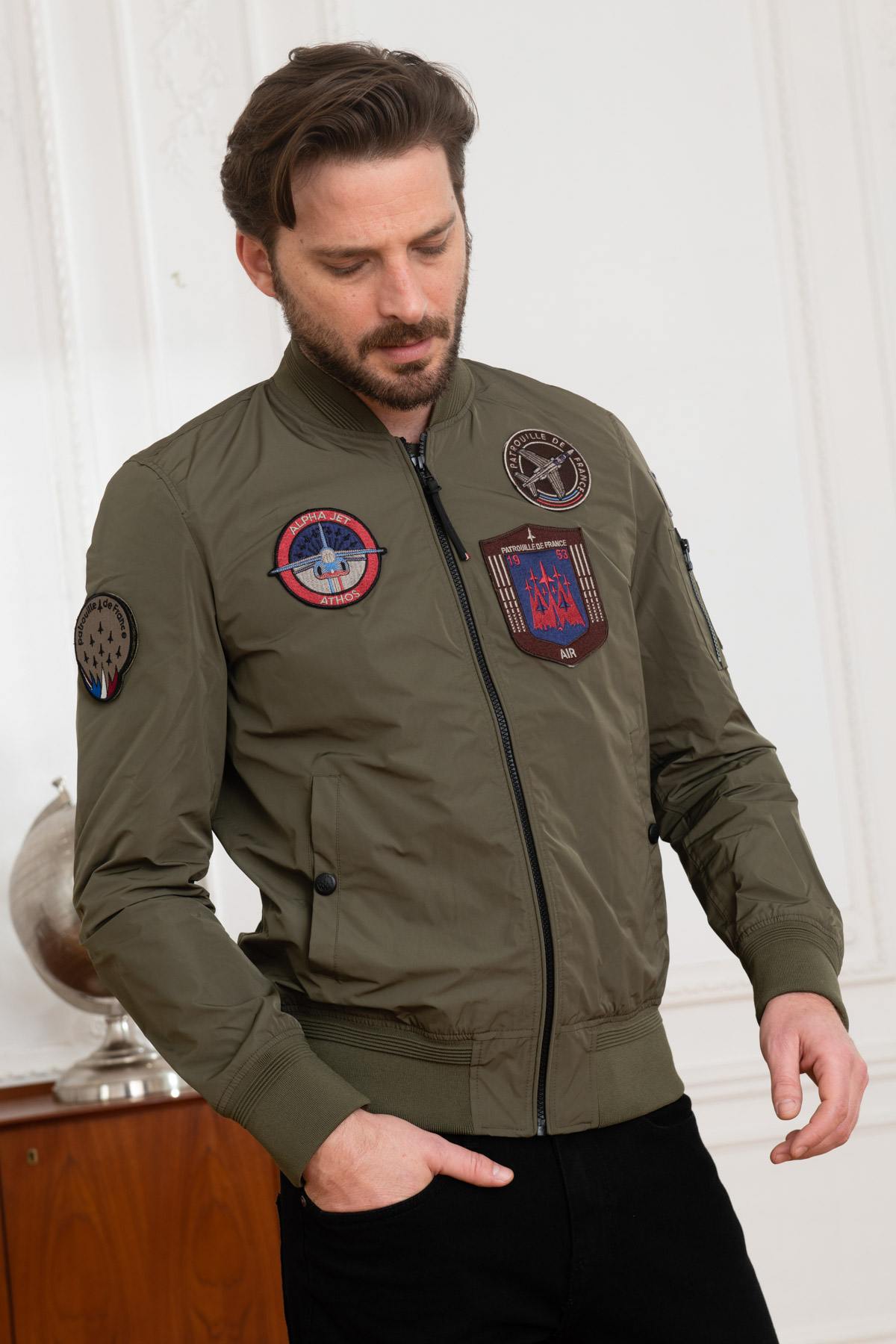 Patrouille de France khaki nylon bomber jacket - Image n°3