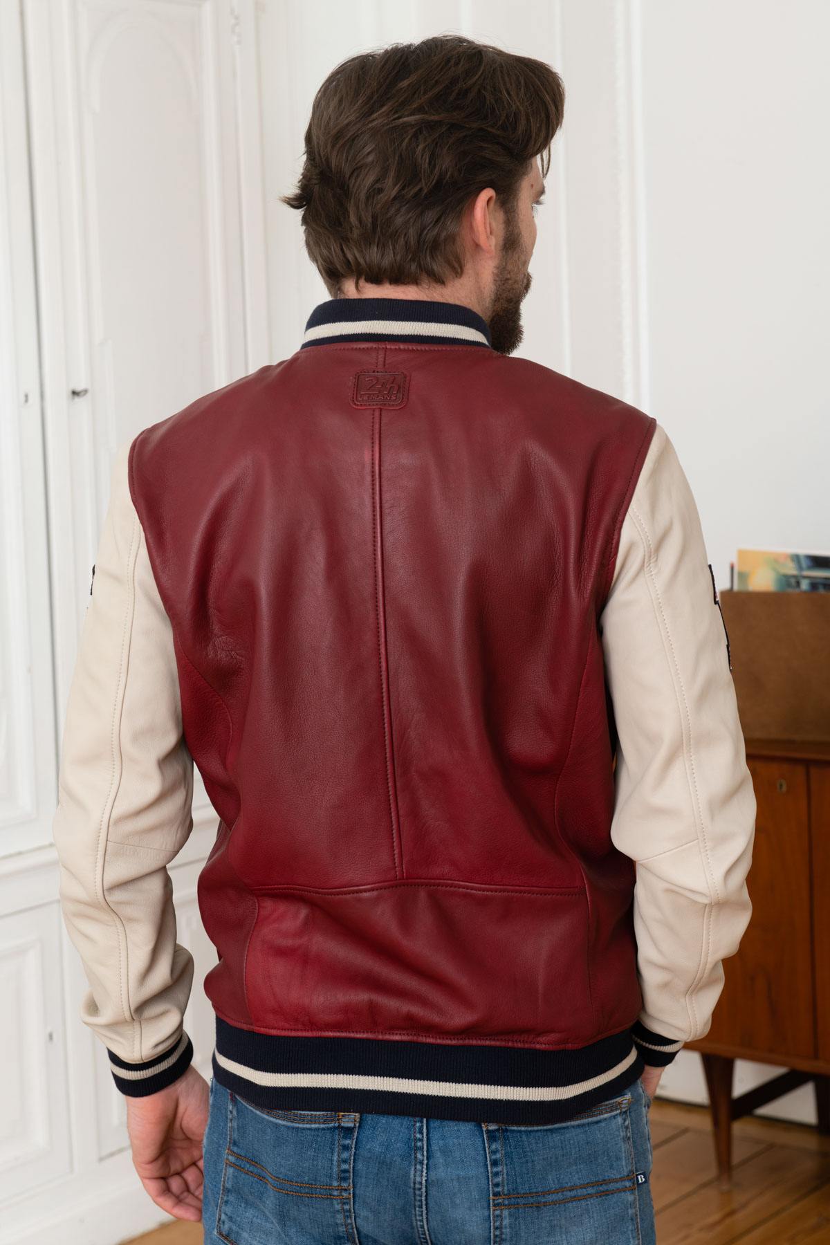 Dark red varsity teddy Steve McQueen Le Mans - Image n°5