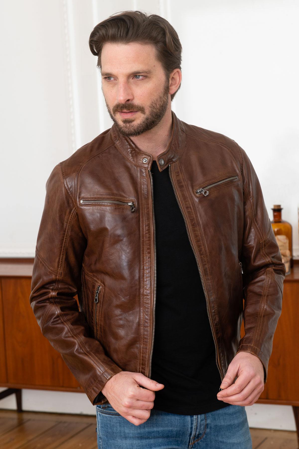 Bison sheep leather jacket - Image n°1