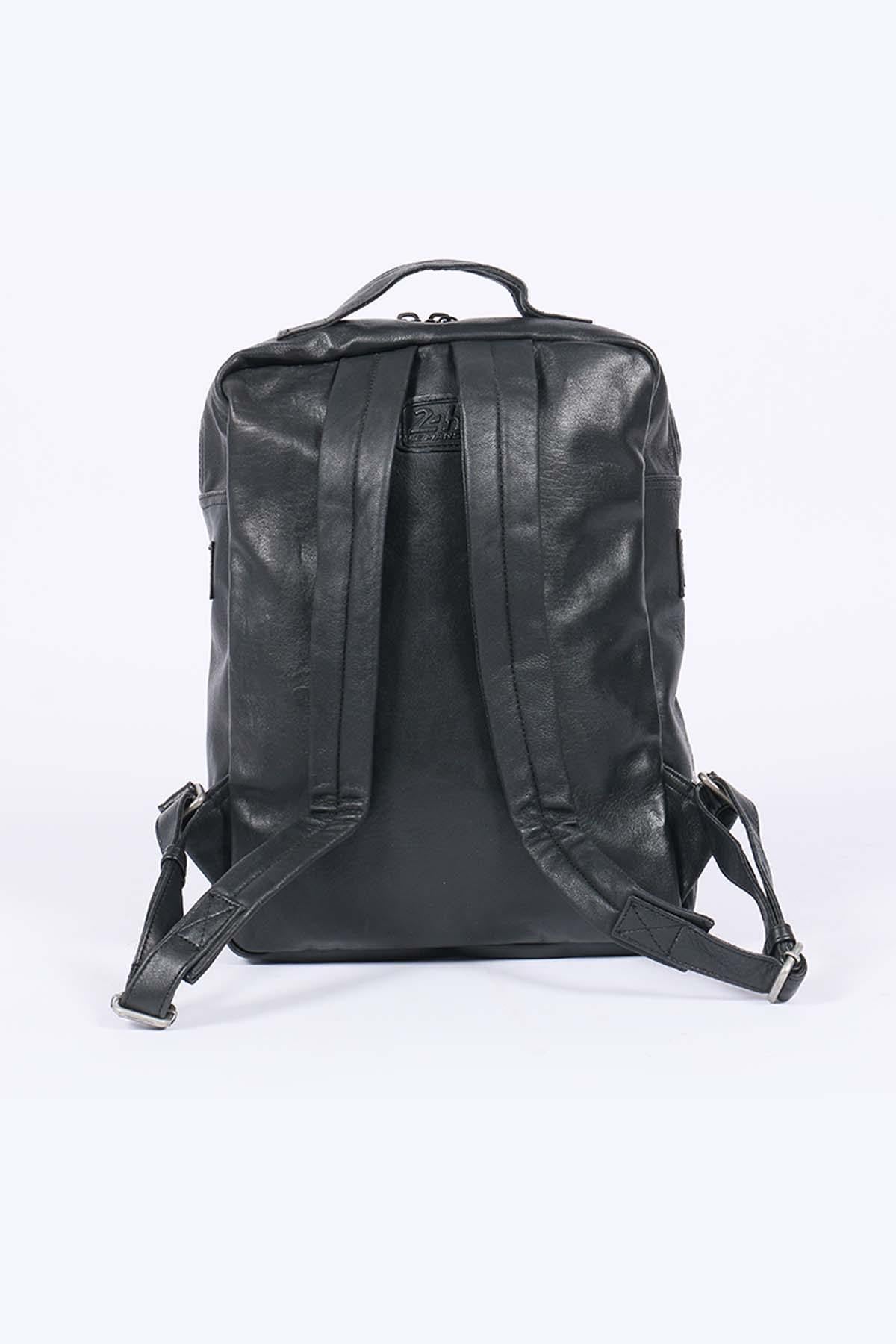 Sheepskin leather backpack Black - Image n°3