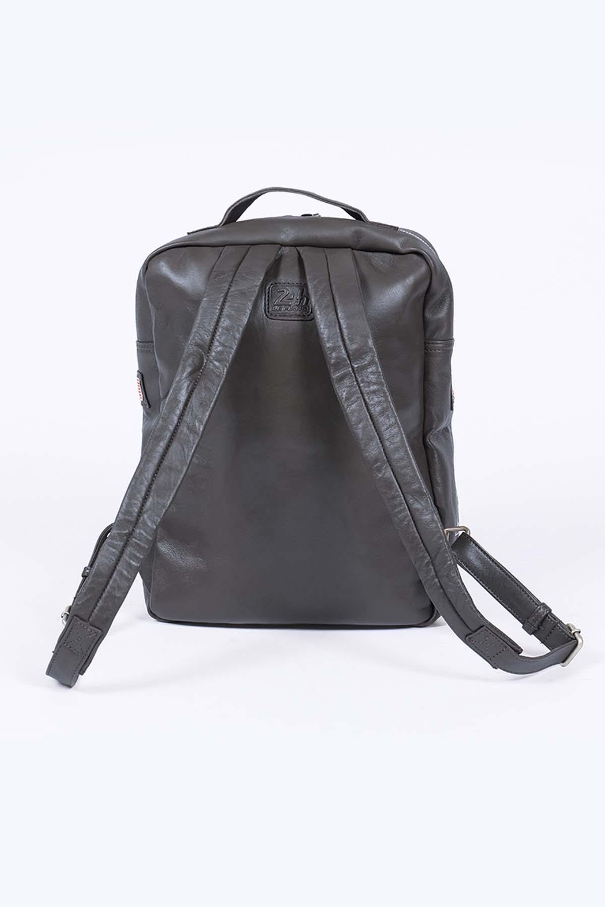 Sheepskin leather backpack Dark brown - Image n°3