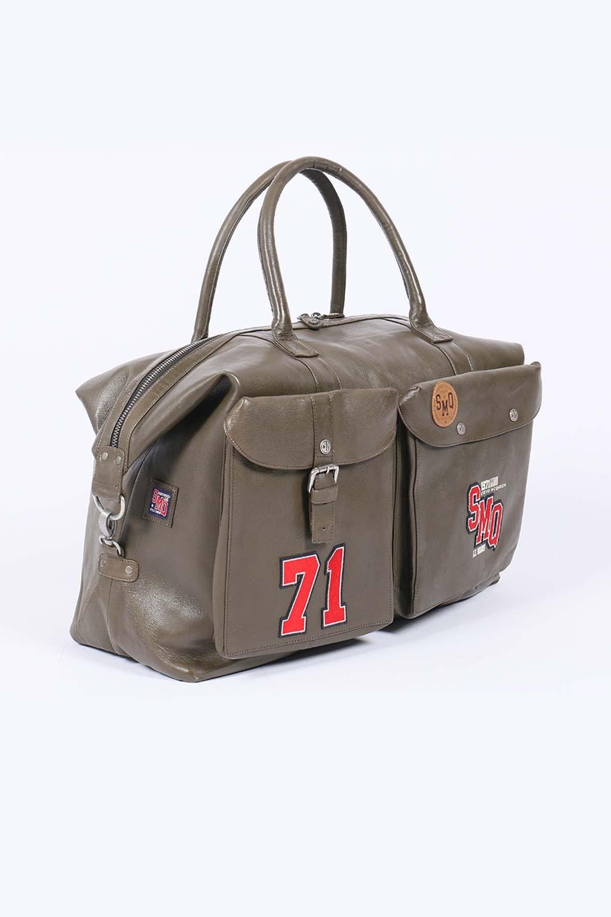 72H travel bag in sheepskin leather Khaki - Image n°3