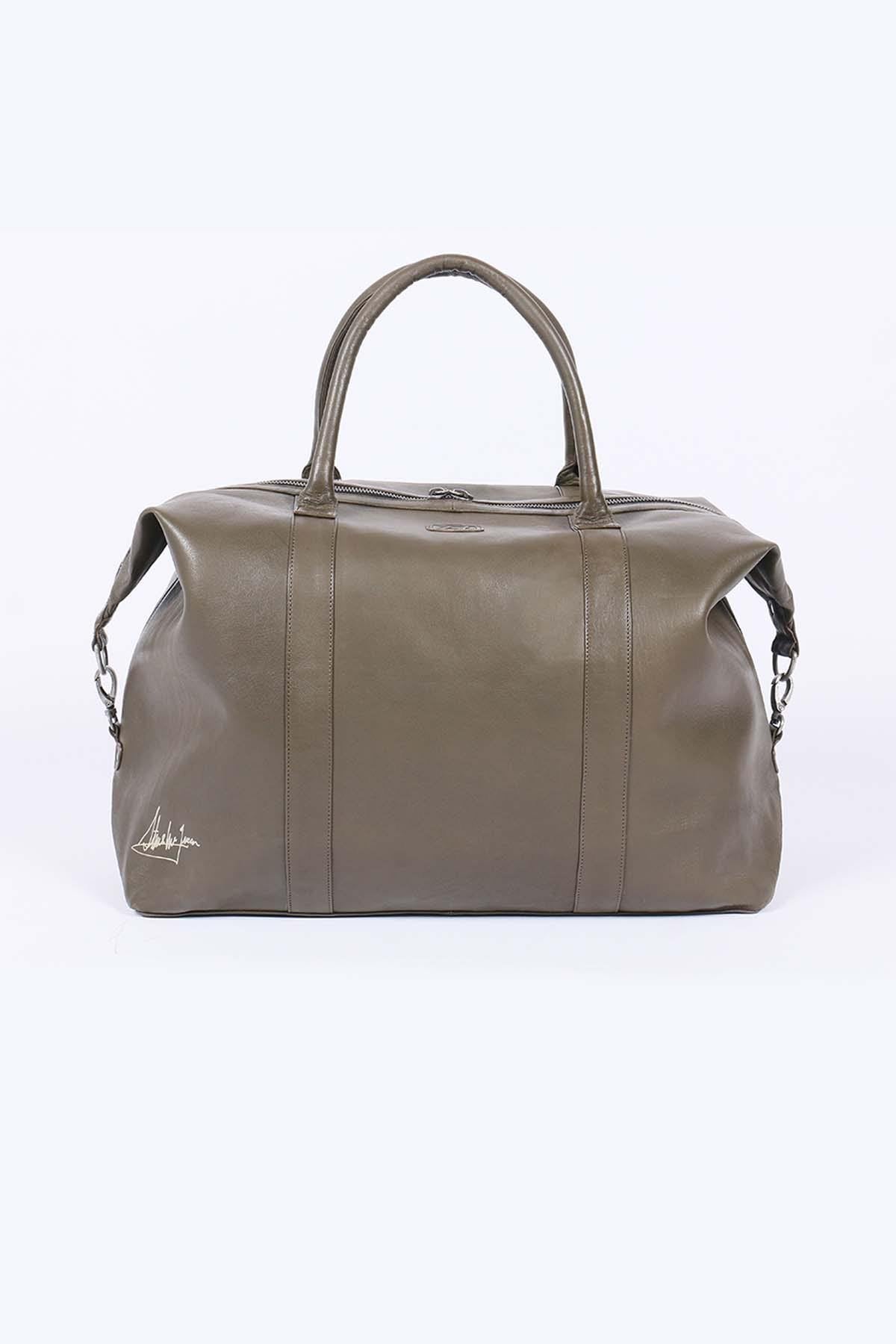 72H travel bag in sheepskin leather Khaki - Image n°4