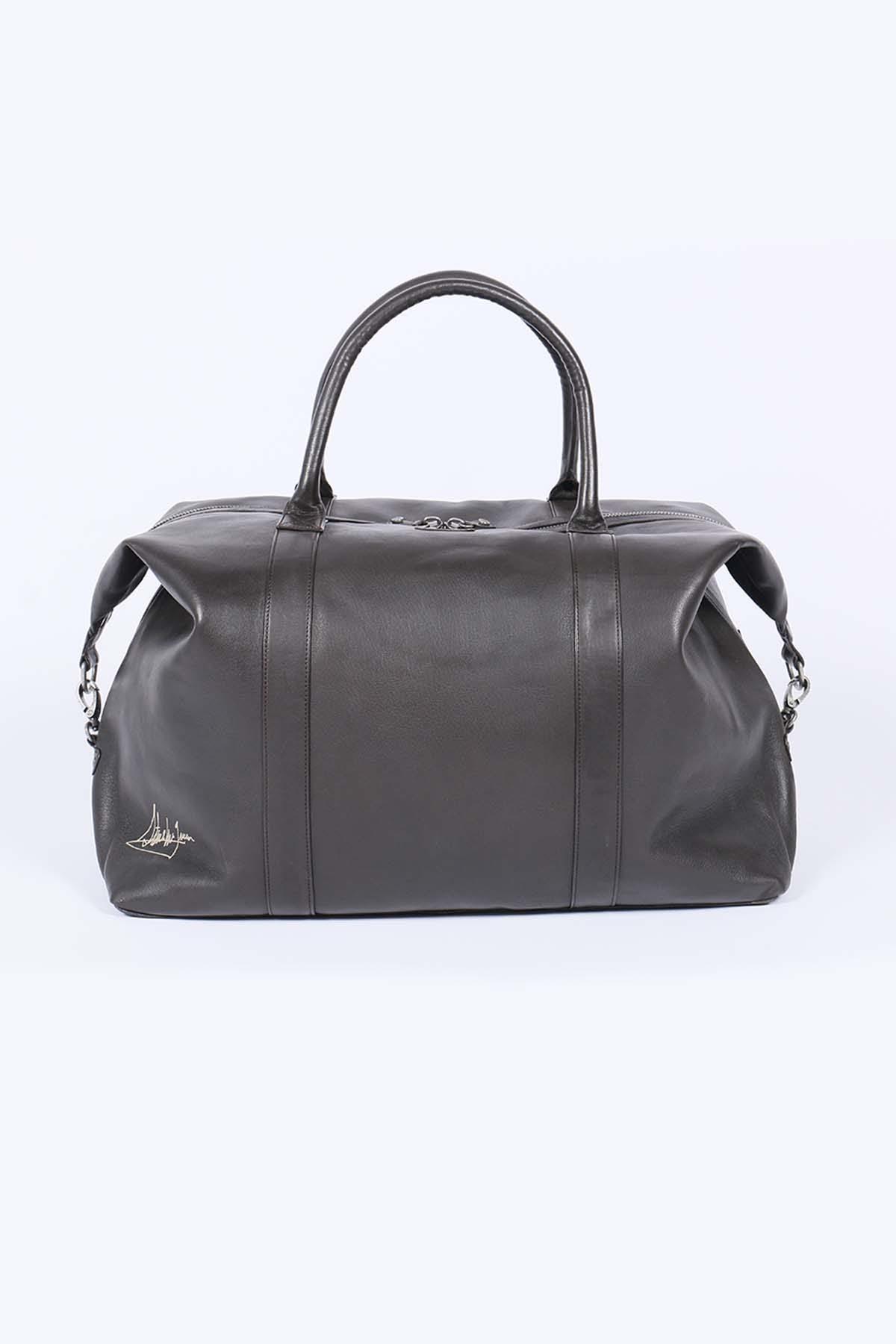 72H travel bag in sheepskin leather Dark brown - Image n°3