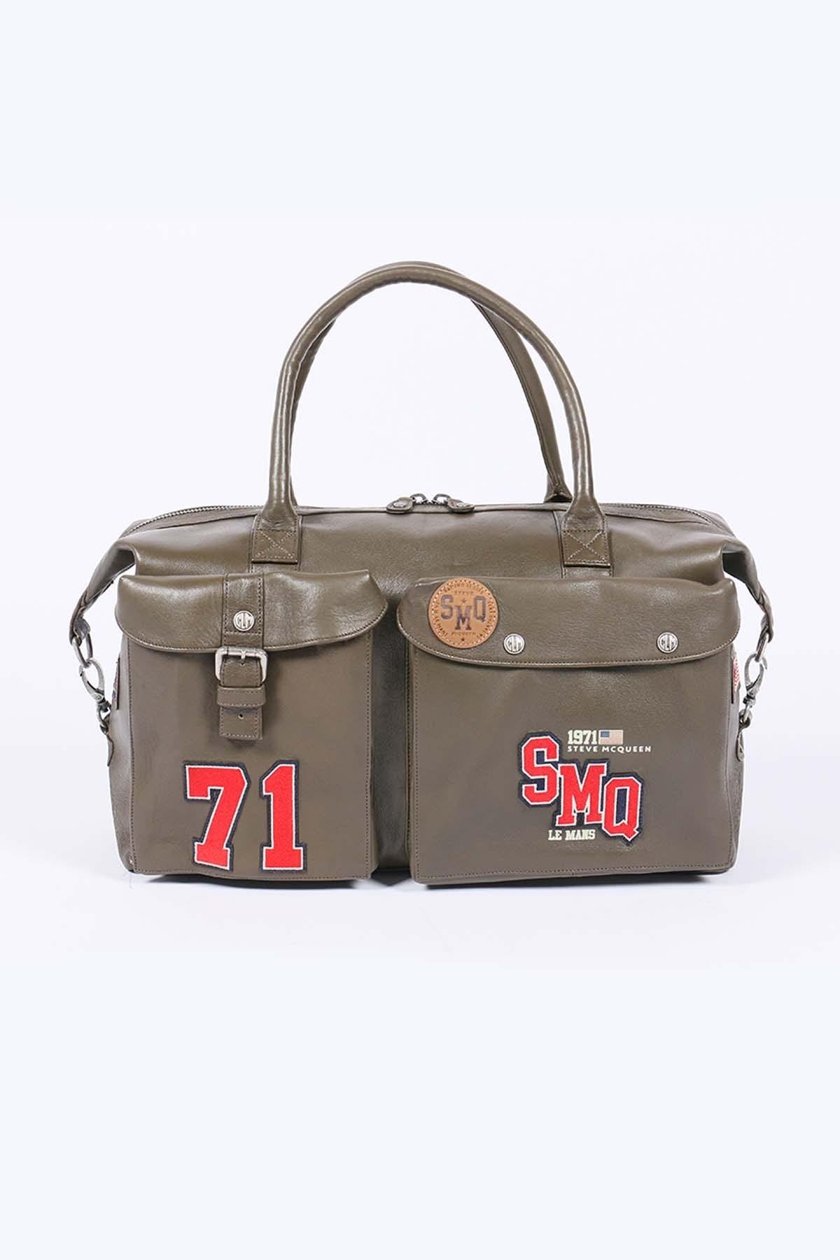 48H travel bag in Khaki sheepskin leather - Image n°1