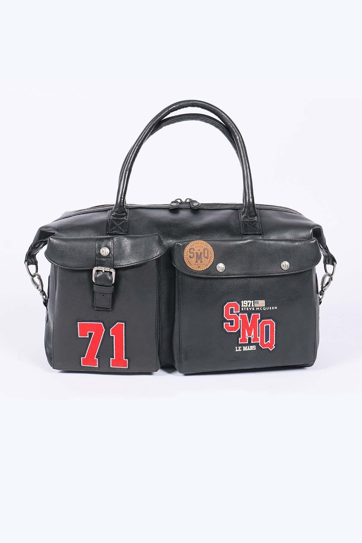 48H travel bag in sheepskin leather Black - Image n°1