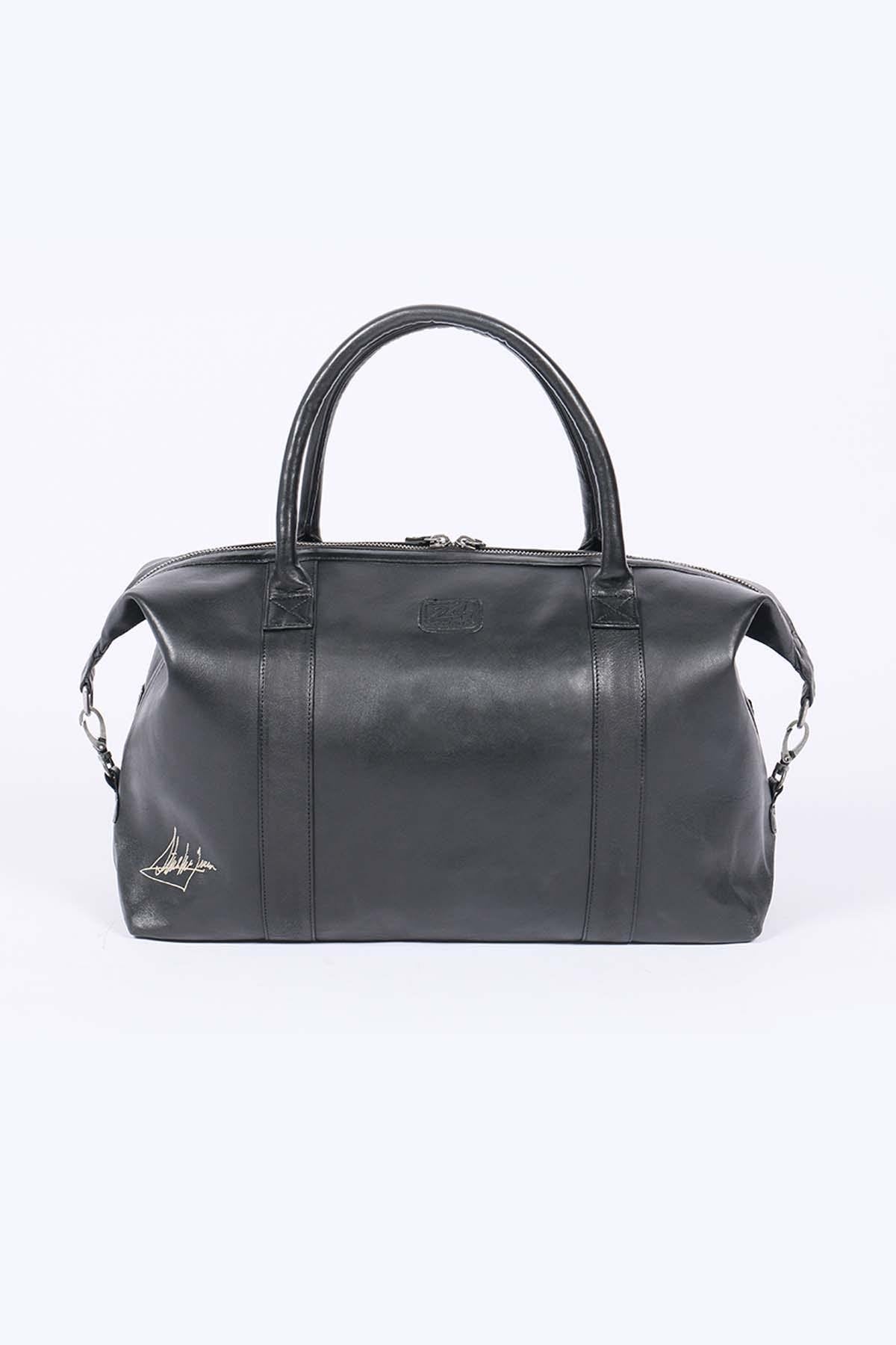 48H travel bag in sheepskin leather Black - Image n°4