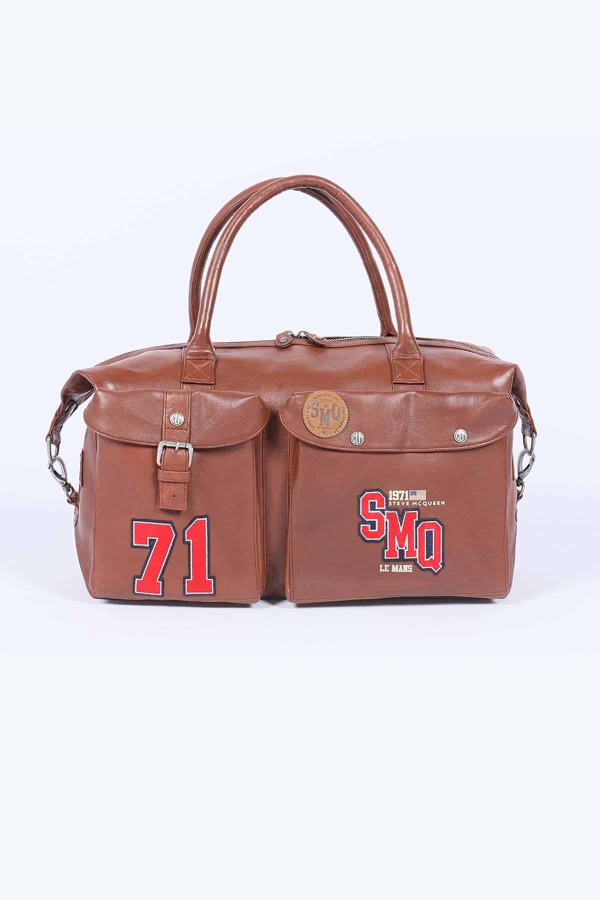 48H travel bag in tortoise sheep leather - Image n°1