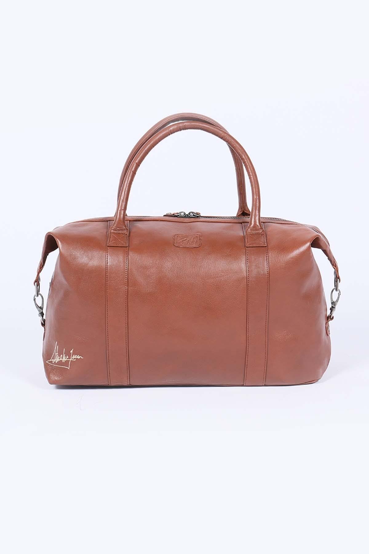 48H travel bag in tortoise sheep leather - Image n°3