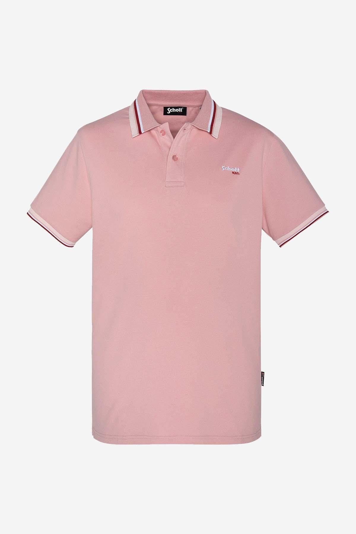 Men's pale pink polo shirt - Image n°1