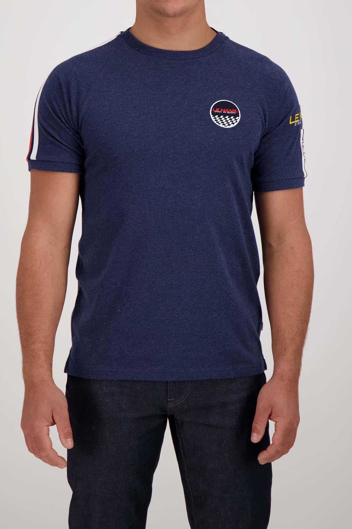 Blue t-shirt with McQueen Le Mans racing stripes - Image n°2