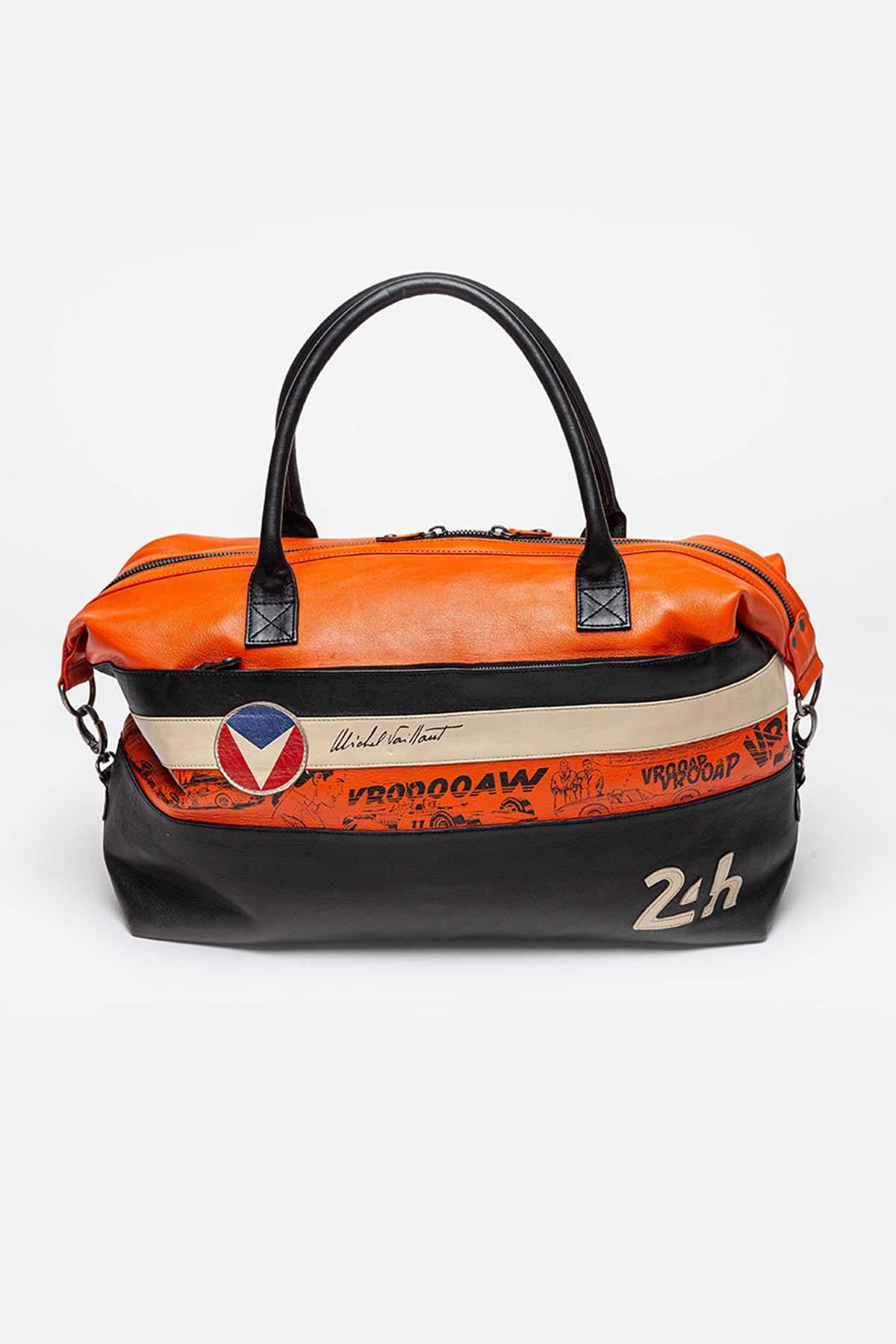 48h bag in black and orange leather Michel Vaillant - Image n°1