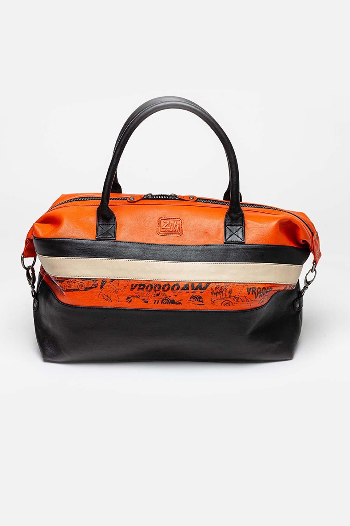 48h bag in black and orange leather Michel Vaillant - Image n°3