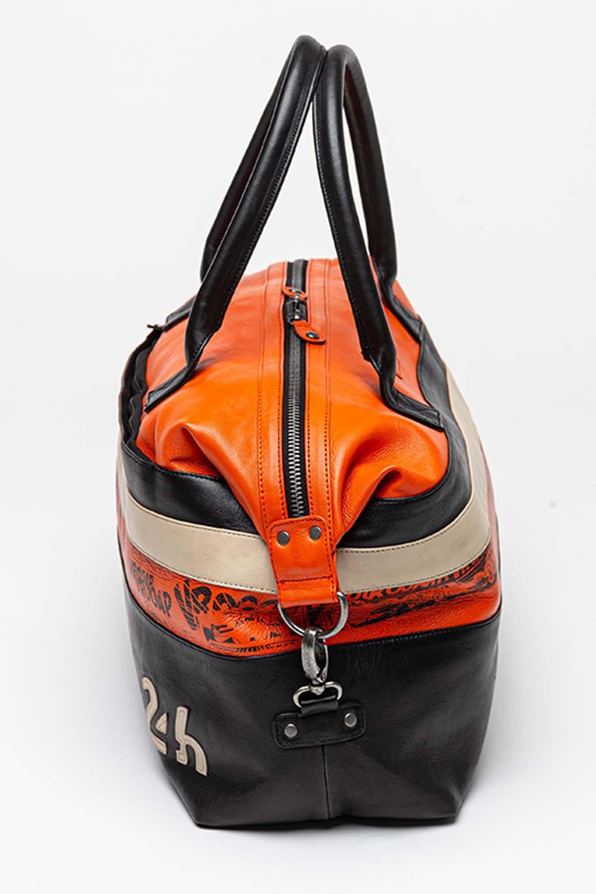 48h bag in black and orange leather Michel Vaillant - Image n°4