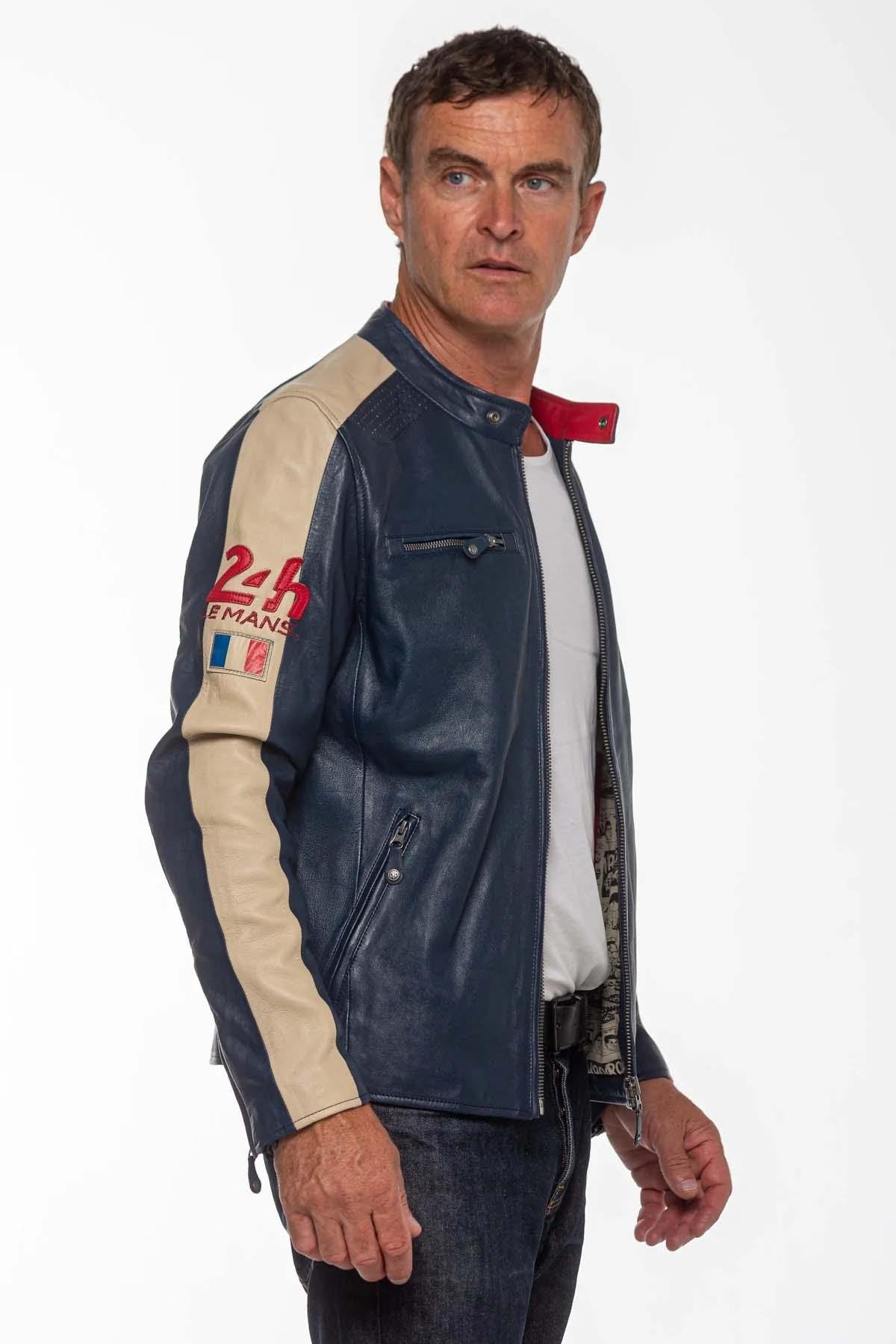 Michel Vaillant blue genuine leather jacket - Image n°4