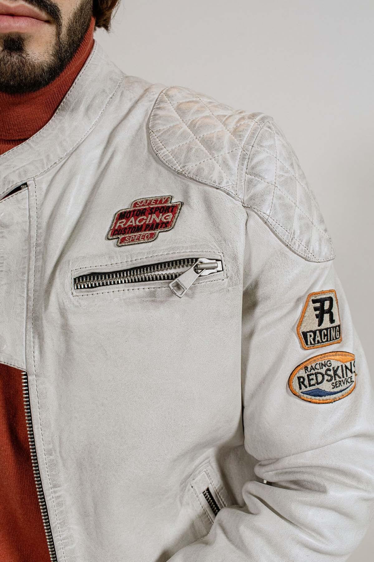 White racing leather jacket - Image n°5