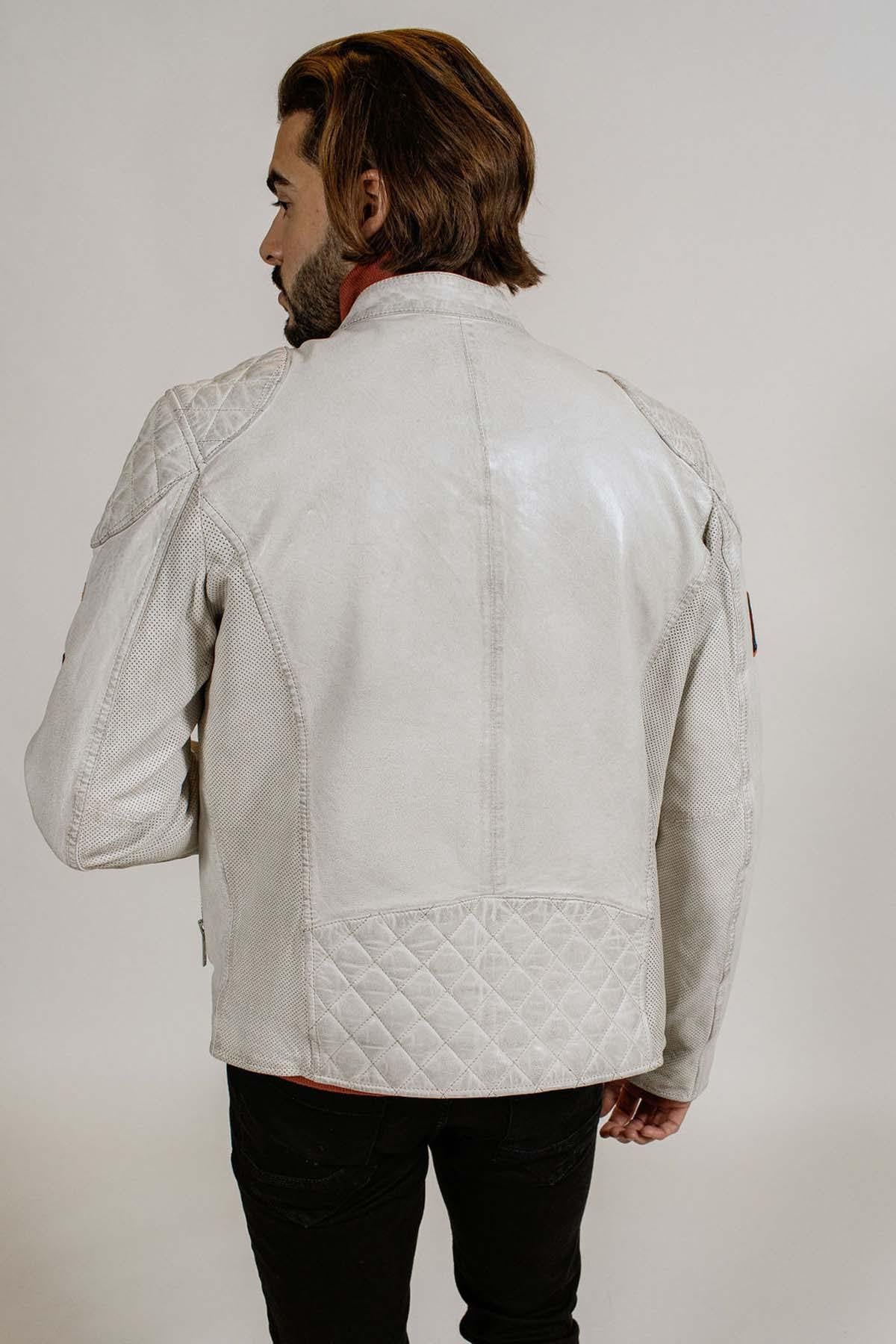 White racing leather jacket - Image n°3