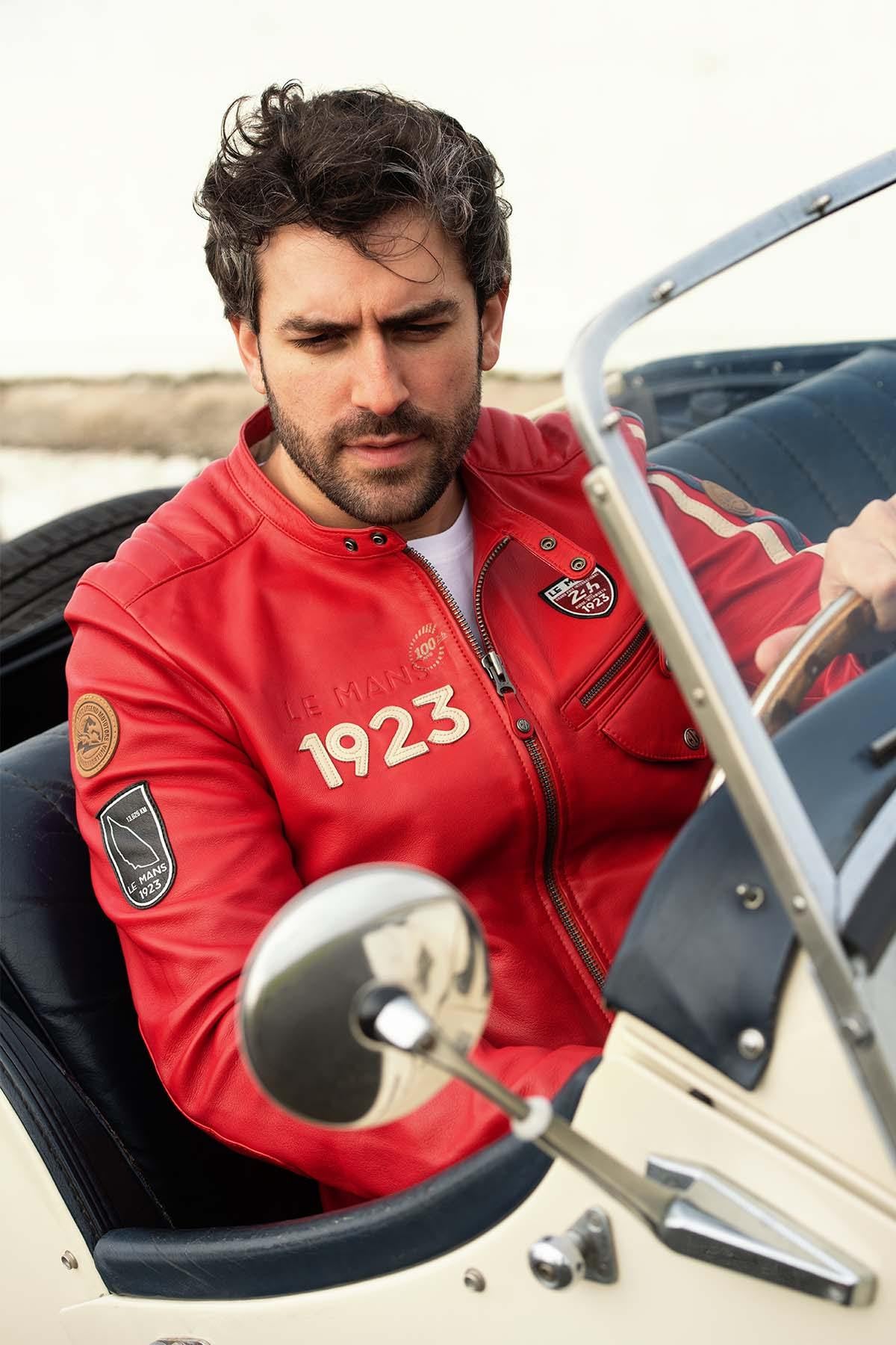 Le Mans 1923 jacket in red leather - Image n°7