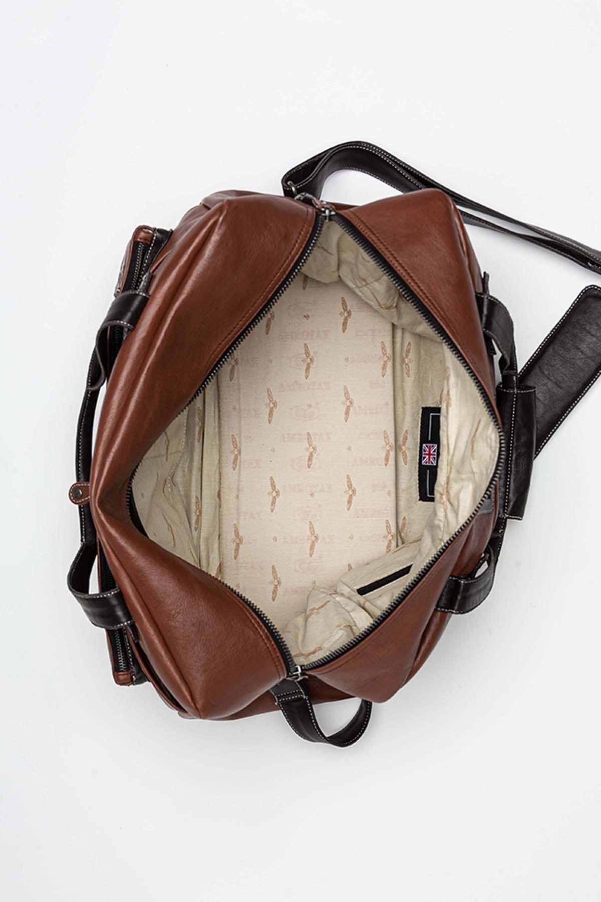 Tortoise sheepskin leather travel bag - Image n°4