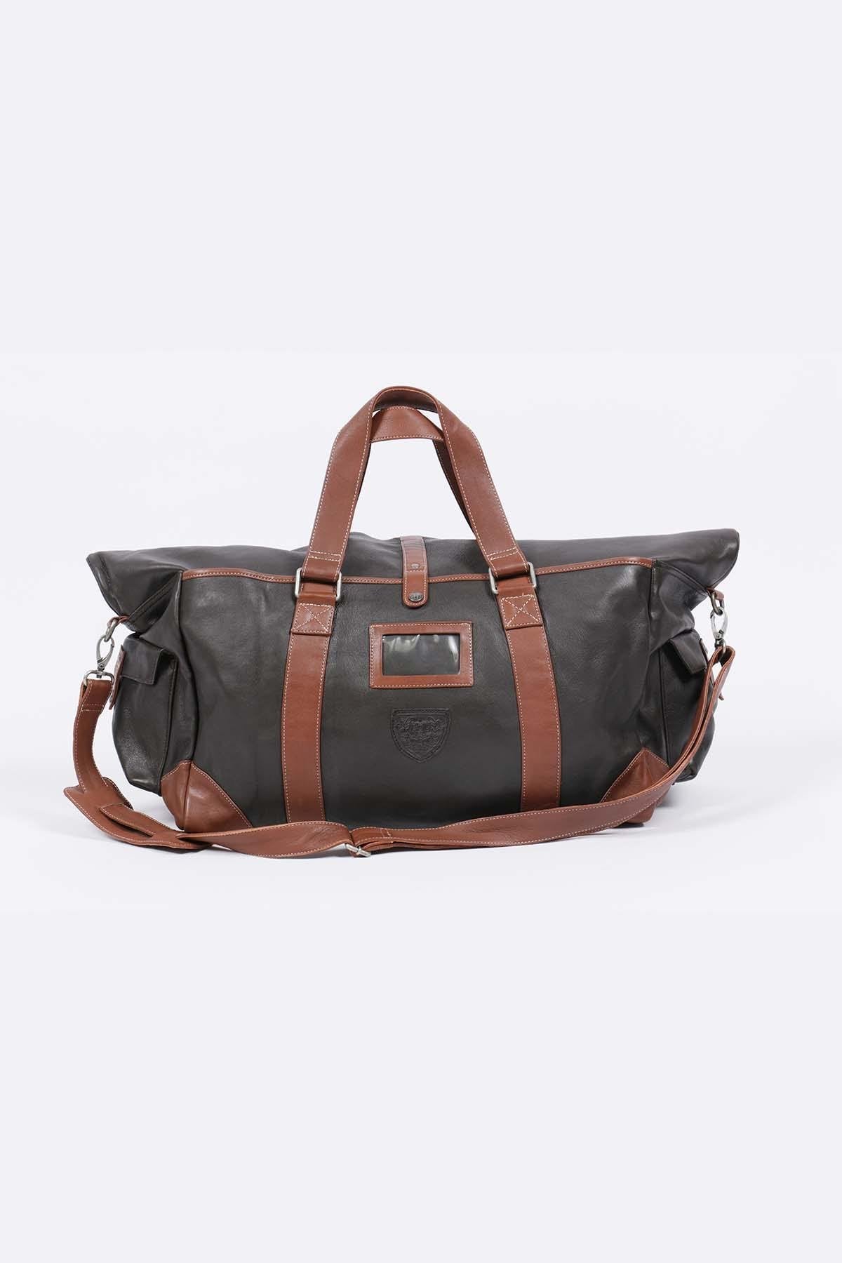 72h travel bag in dark brown leather - Image n°2