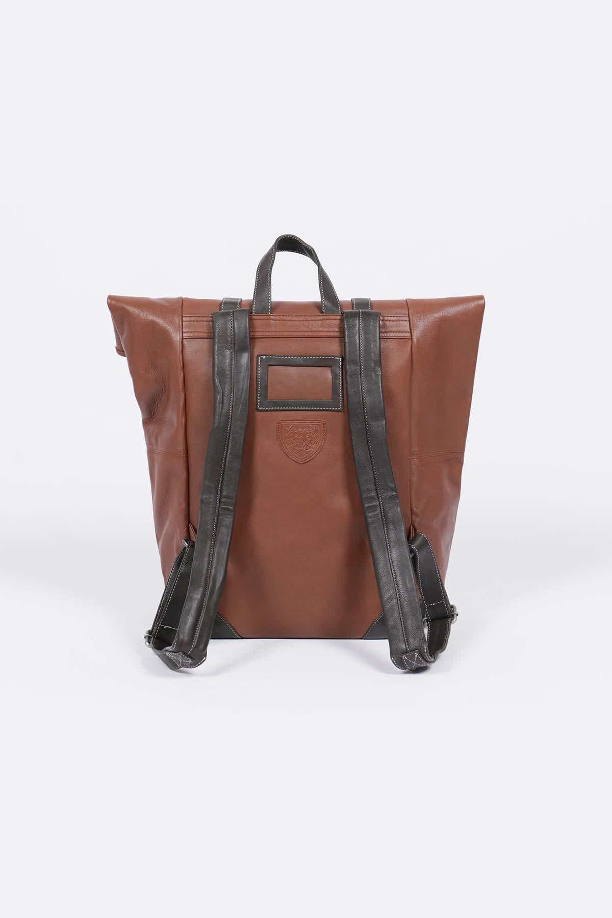 Tortoise leather backpack - Image n°3