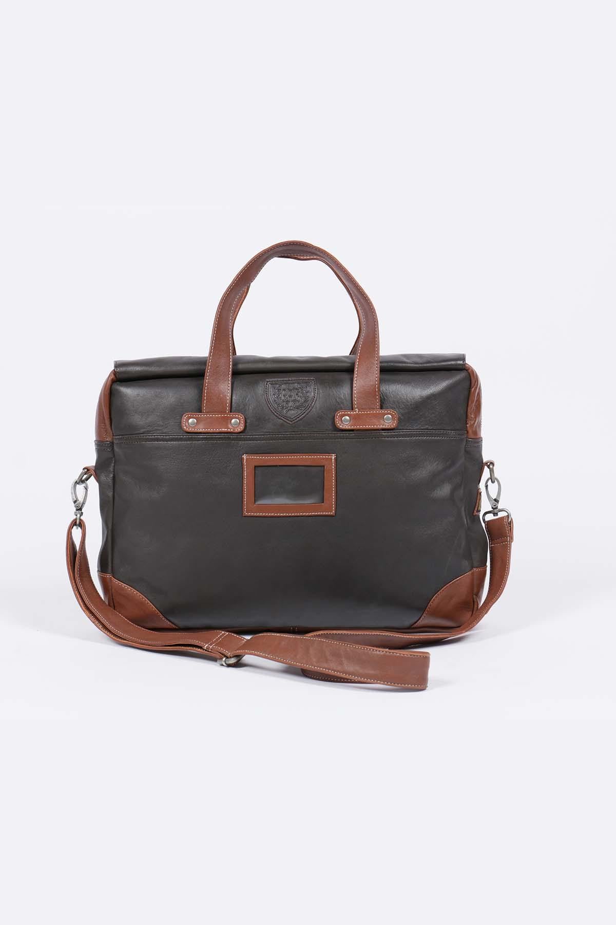 Dark brown sheepskin leather shoulder bag - Image n°4