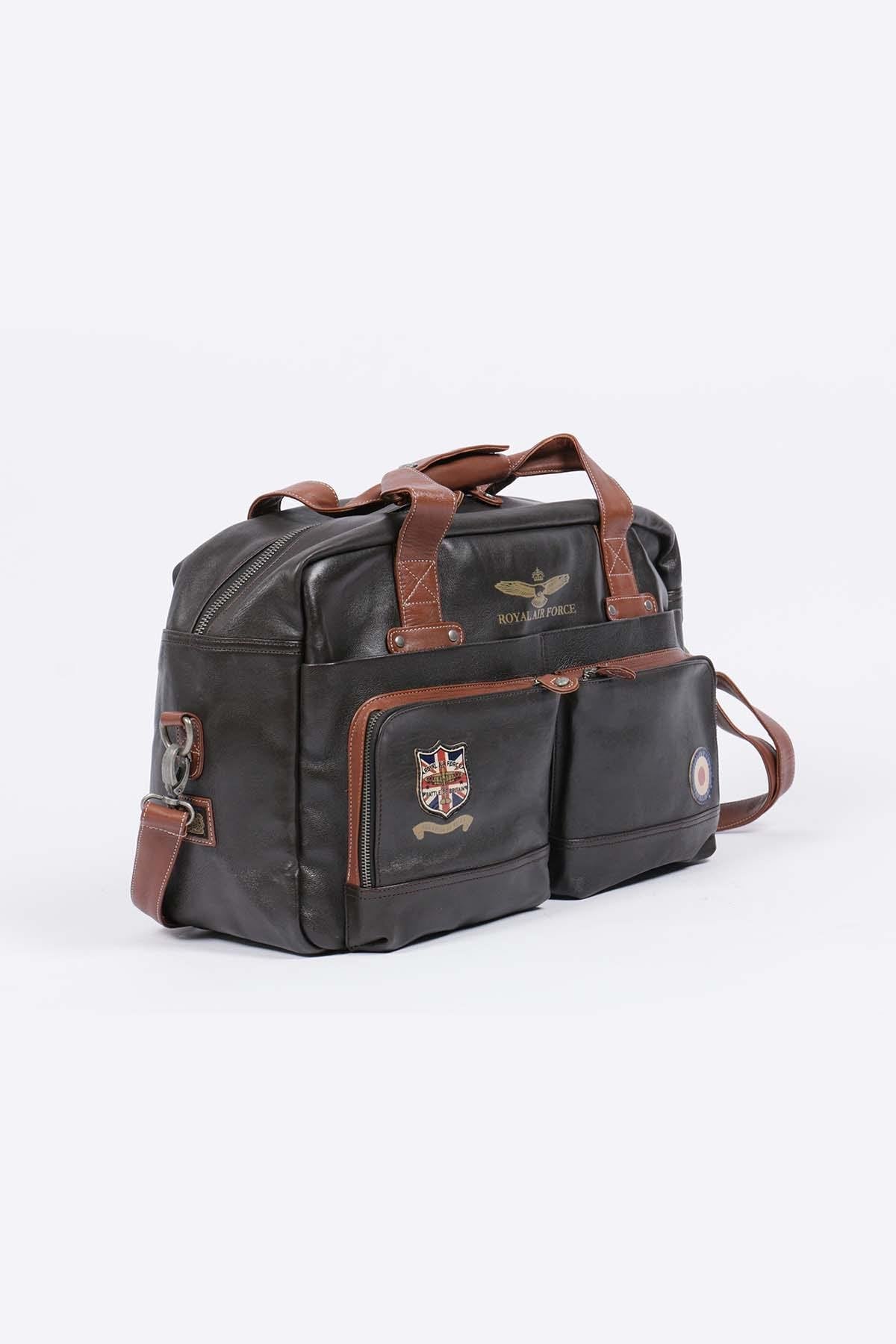 Dark brown sheepskin leather travel bag - Image n°2