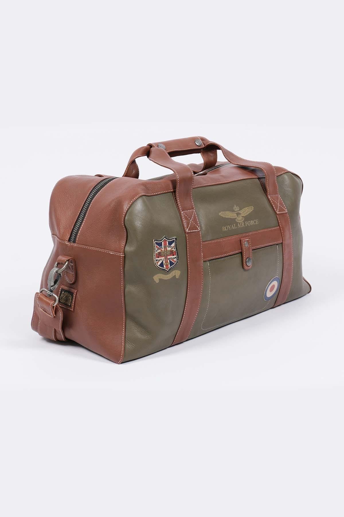 48h travel bag in dark khaki leather - Image n°2