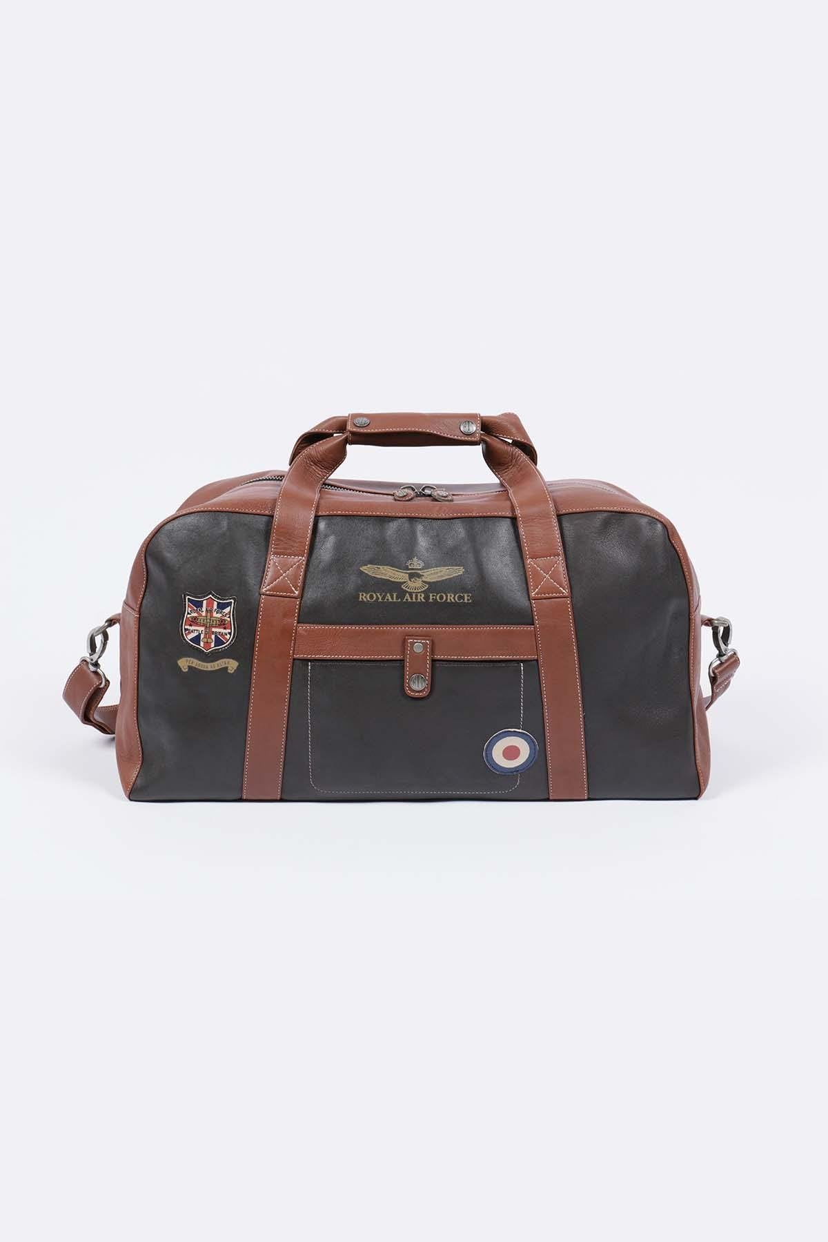 48h travel bag in dark brown leather - Image n°1