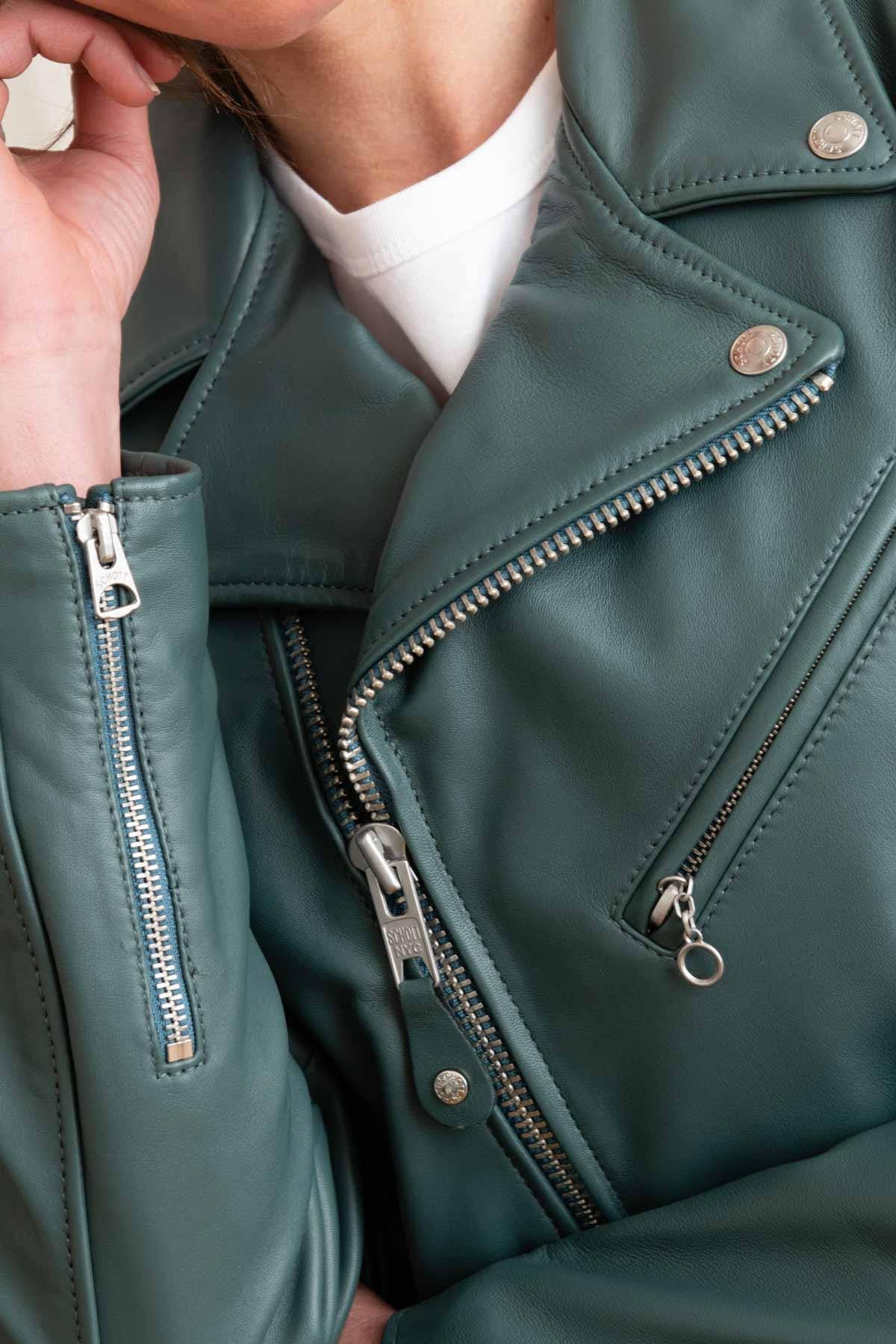 Blue-green Perfecto® jacket - Image n°8