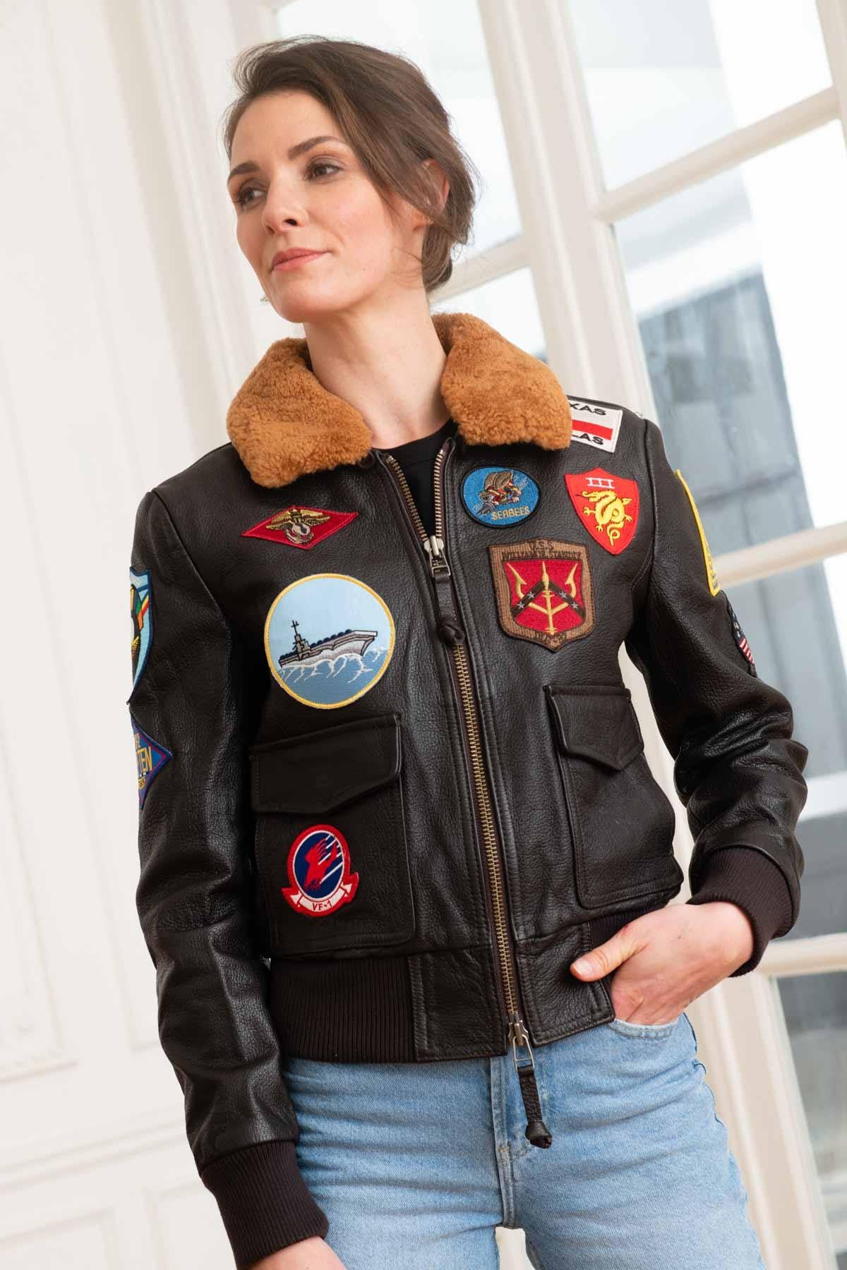 Women's Top Gun® Leather Pilot Jacket - Image n°1