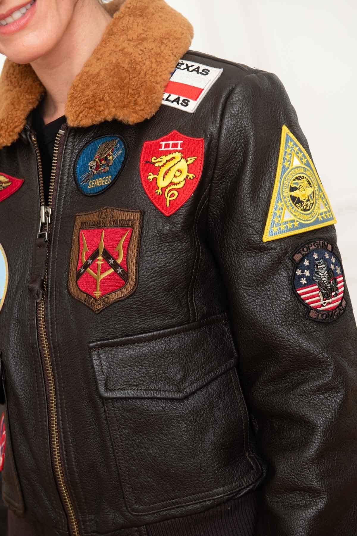 Women's Top Gun® Leather Pilot Jacket - Image n°9