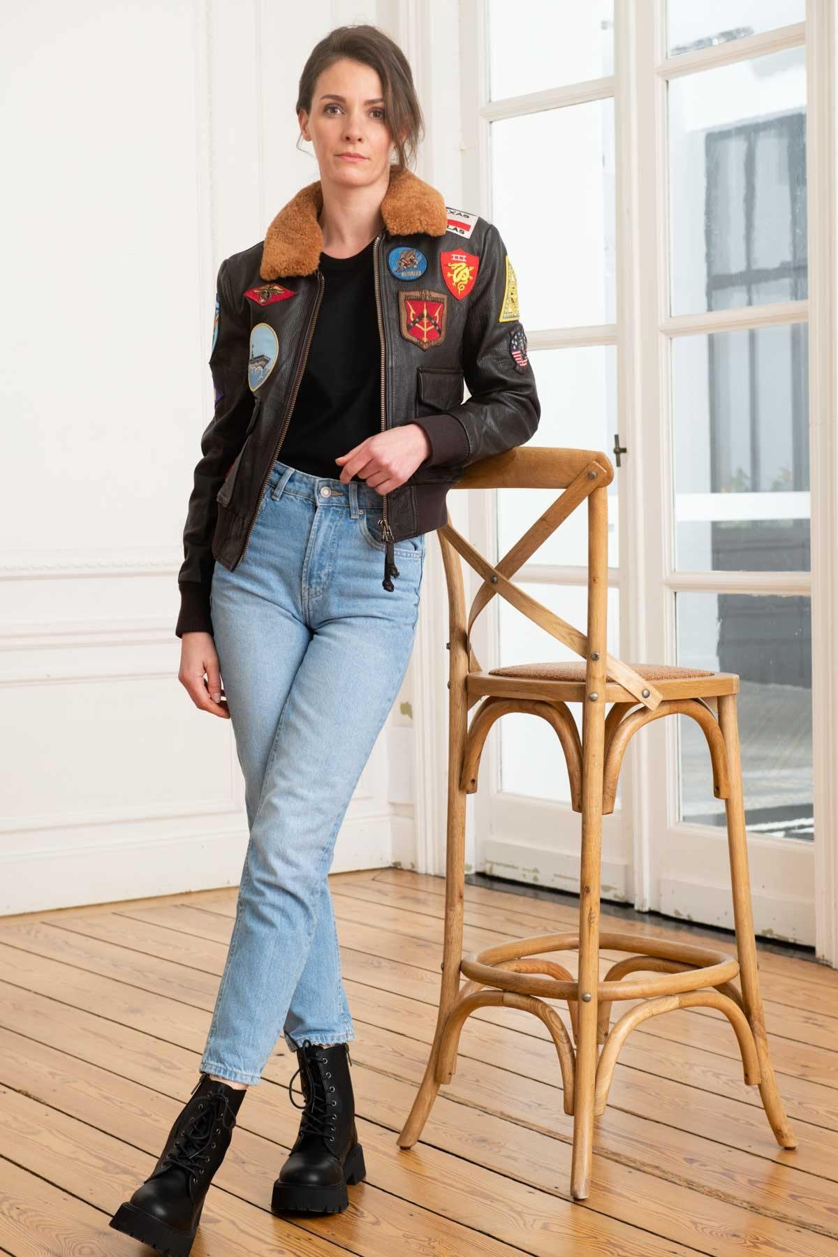 Women's Top Gun® Leather Pilot Jacket - Image n°3