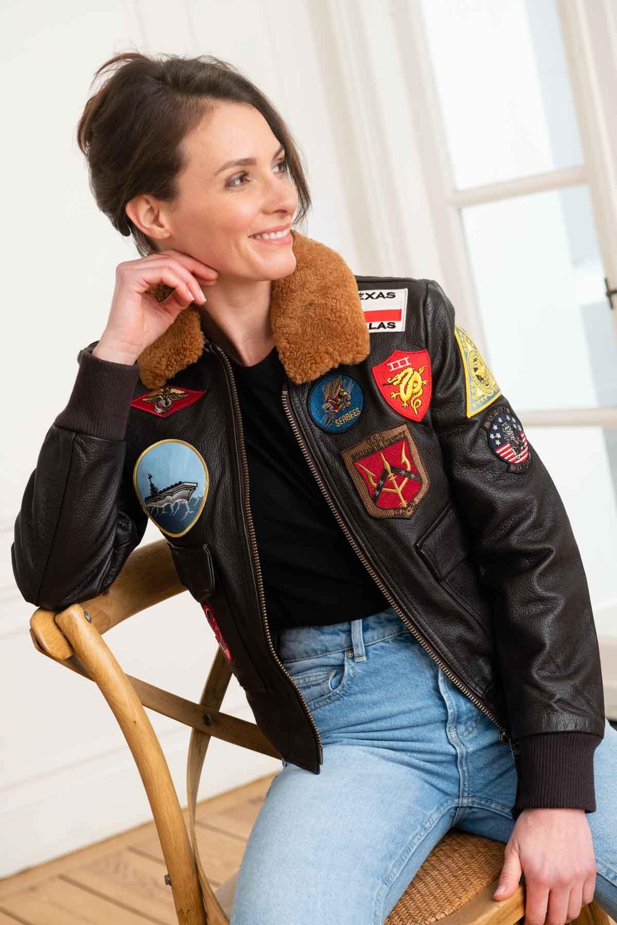 Women's Top Gun® Leather Pilot Jacket - Image n°6