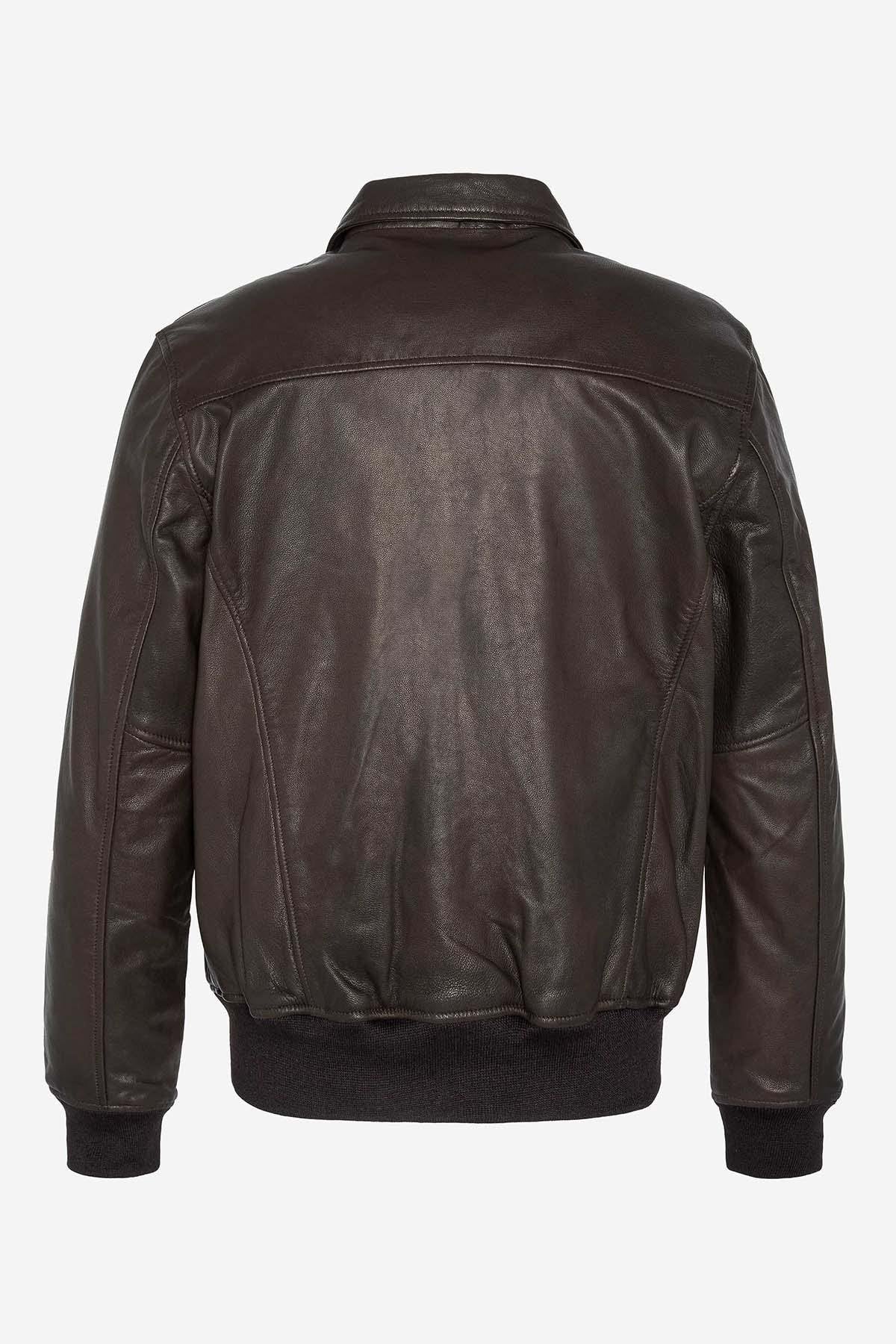 A2 pilot jacket in brown goatskin leather - Image n°2