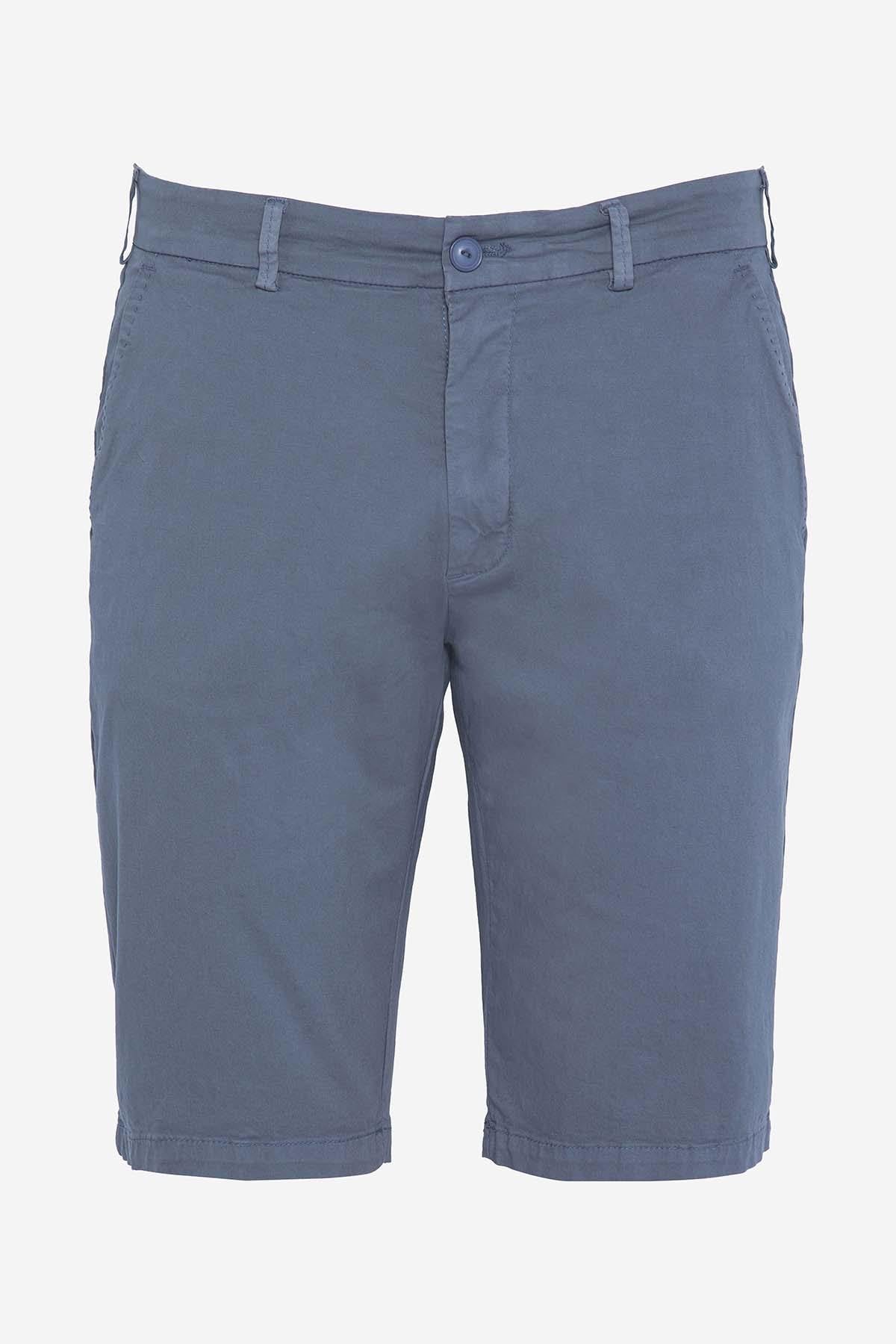 Blue chino shorts for men - Image n°3